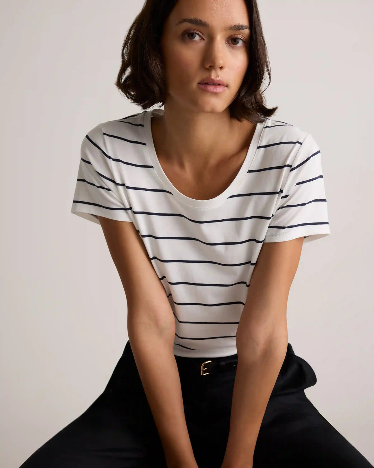 Cotton Modal Scoop Neck Tee