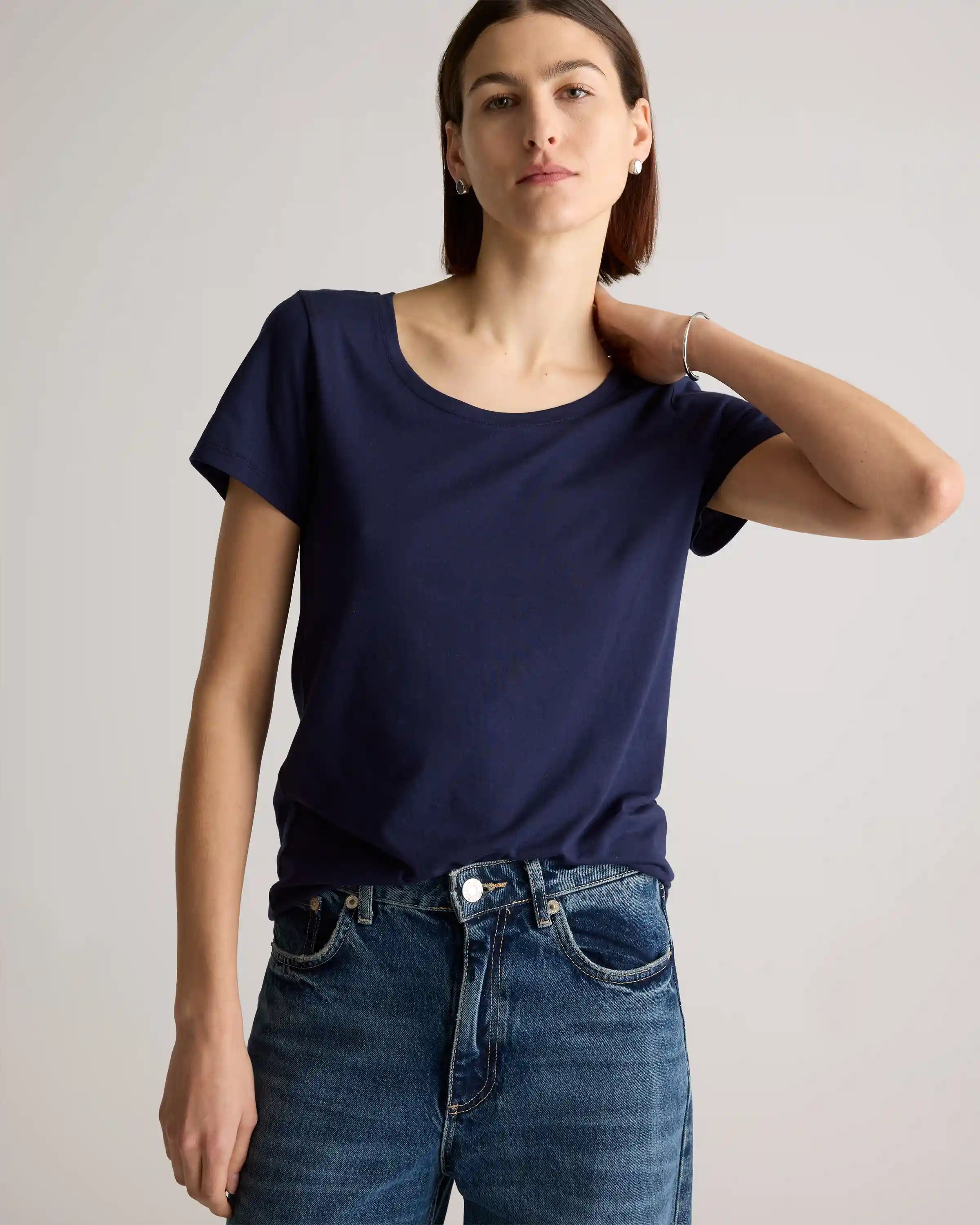 Cotton Modal Scoop Neck Tee