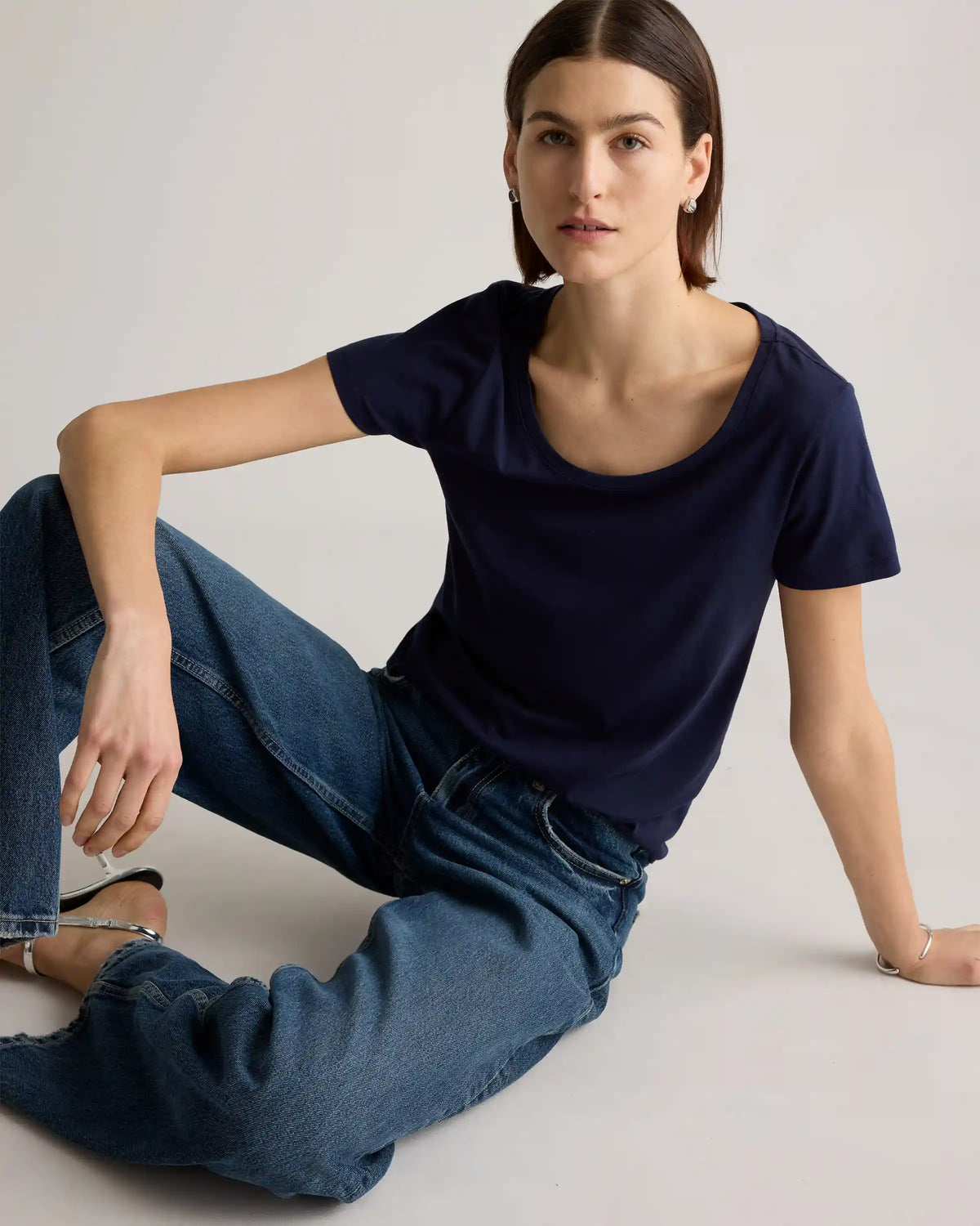 Cotton Modal Scoop Neck Tee