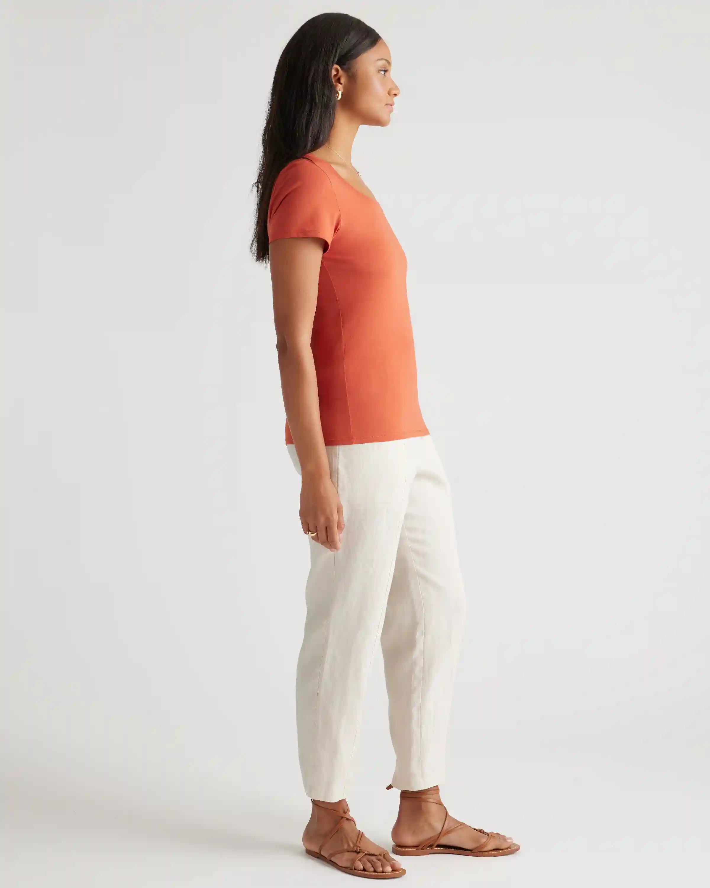 Cotton Modal Scoop Neck Tee