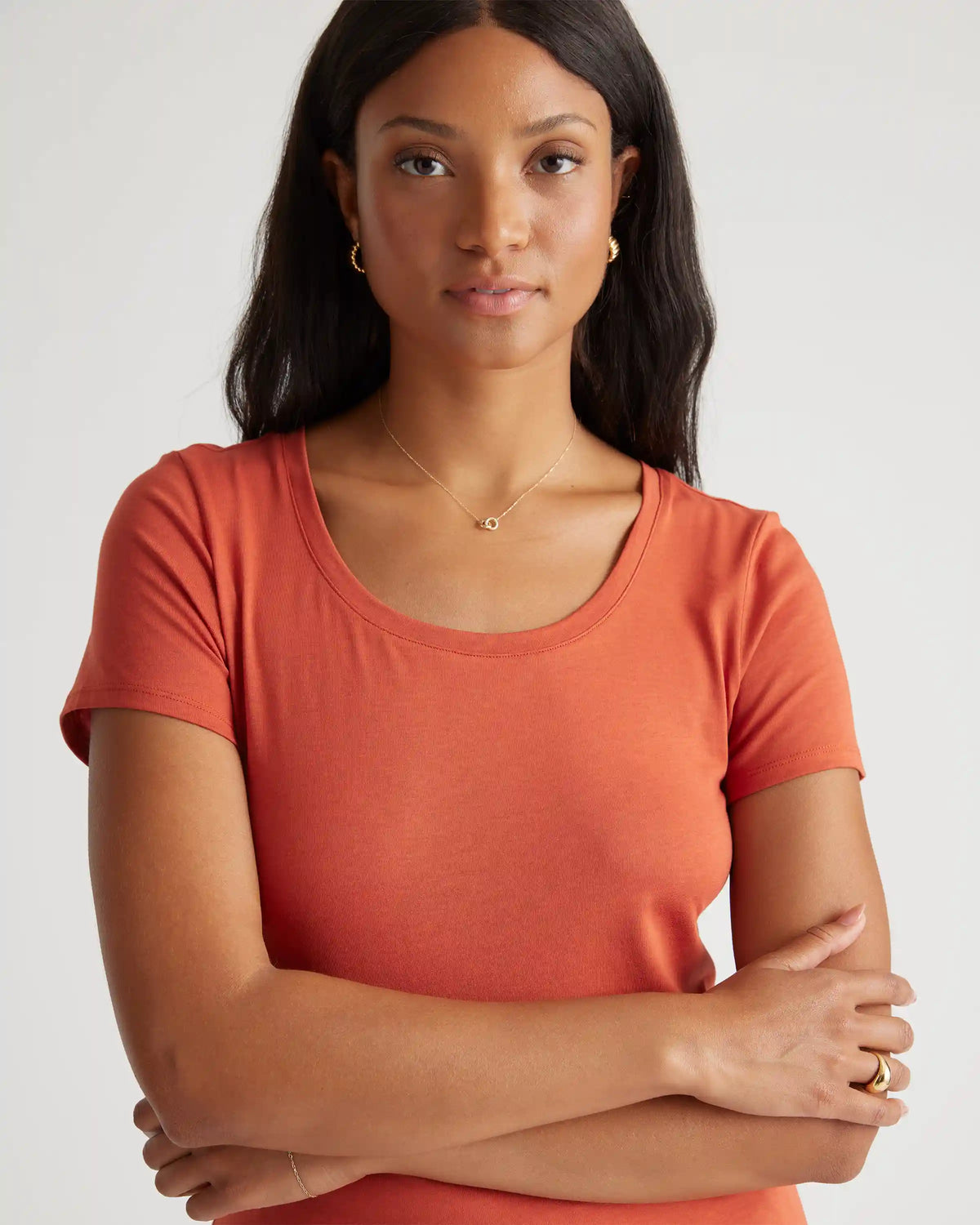 Cotton Modal Scoop Neck Tee