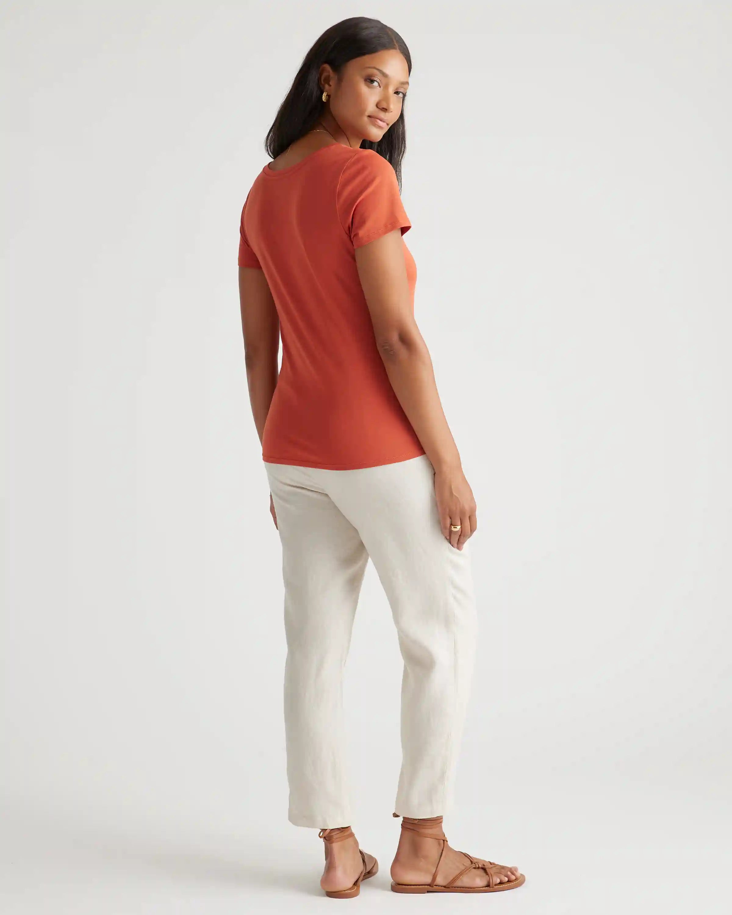 Cotton Modal Scoop Neck Tee