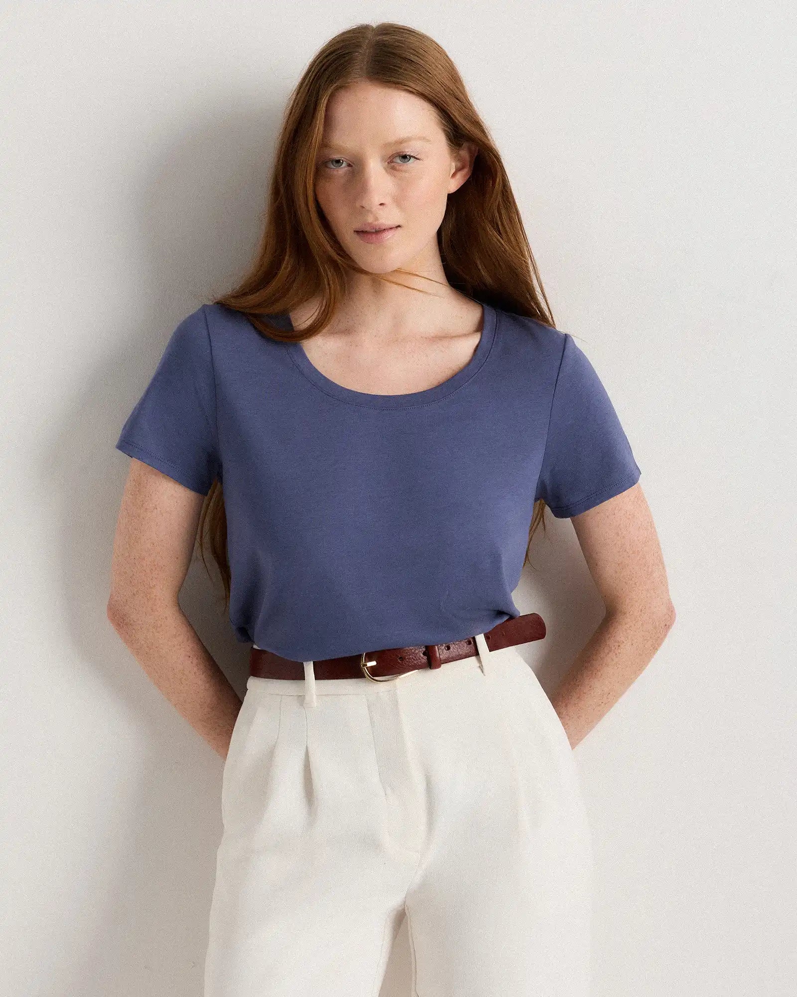 Cotton Modal Scoop Neck Tee