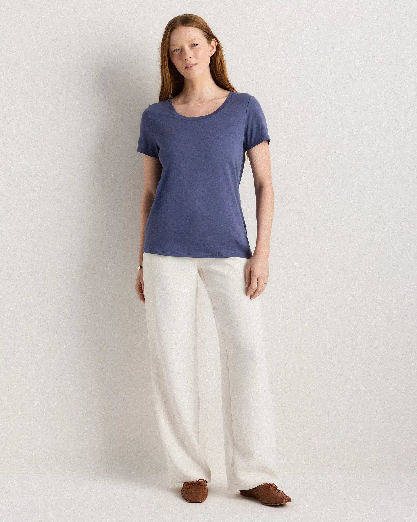 Cotton Modal Scoop Neck Tee