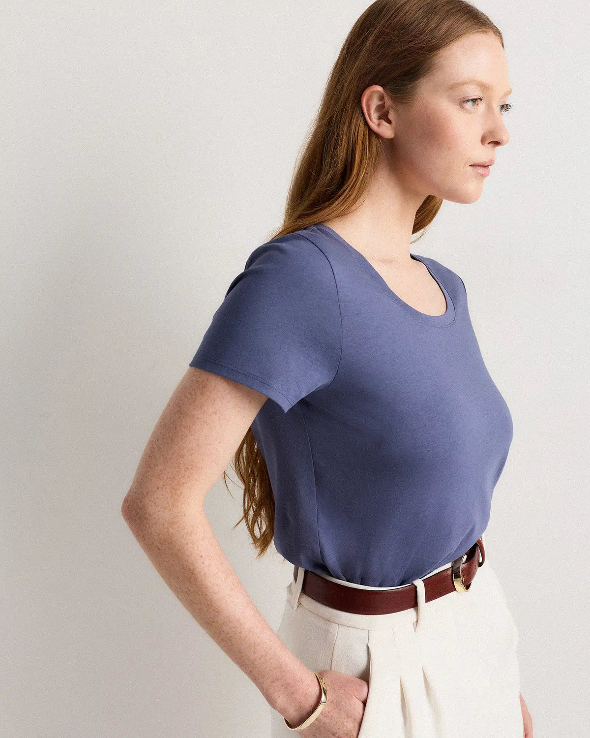 Cotton Modal Scoop Neck Tee