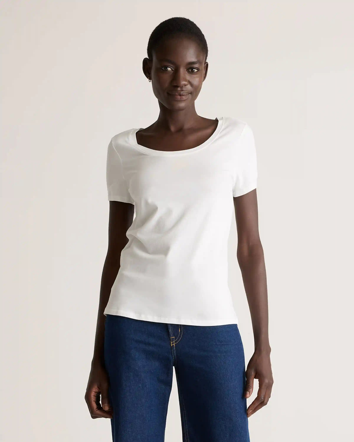 Cotton Modal Scoop Neck Tee