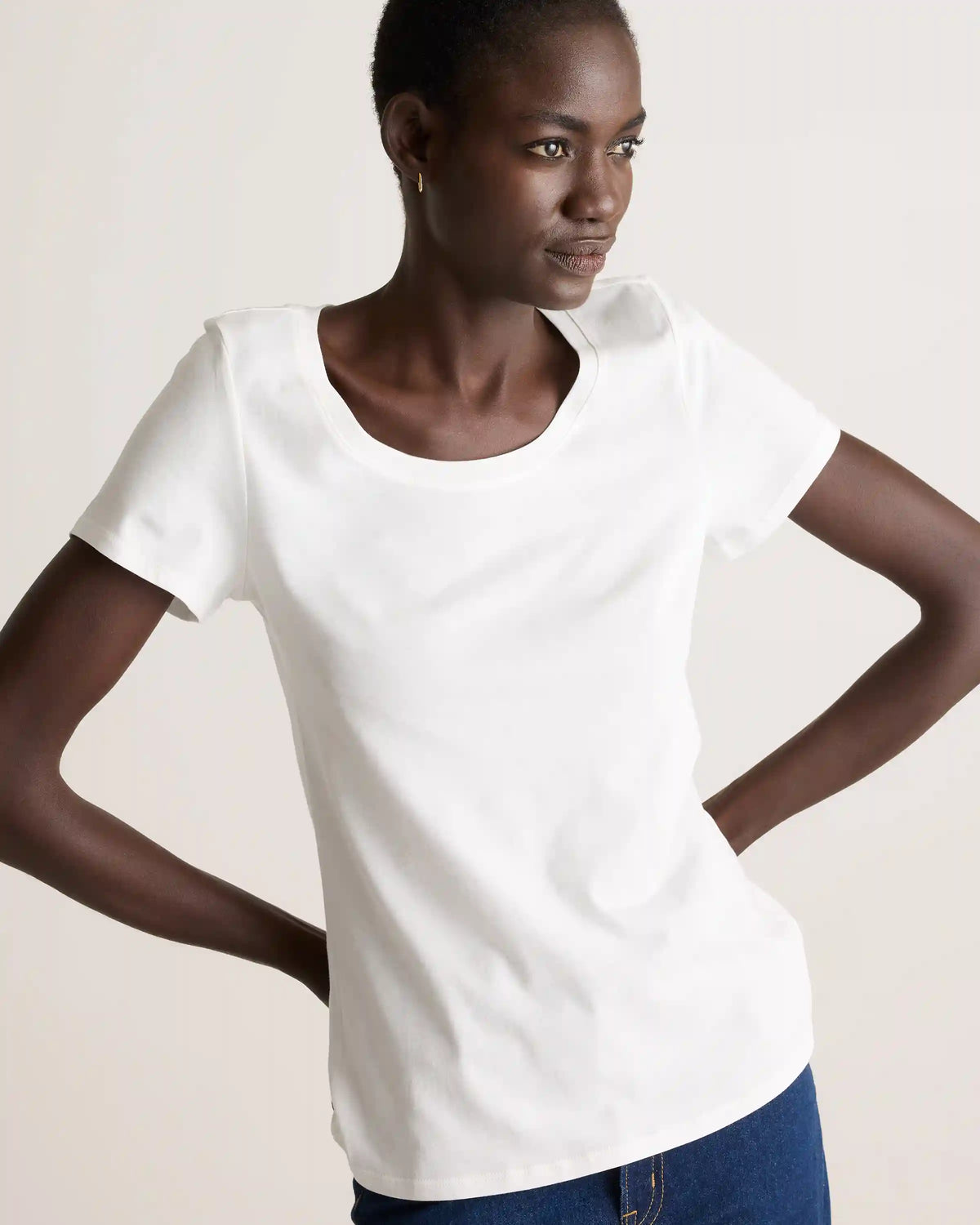 Cotton Modal Scoop Neck Tee