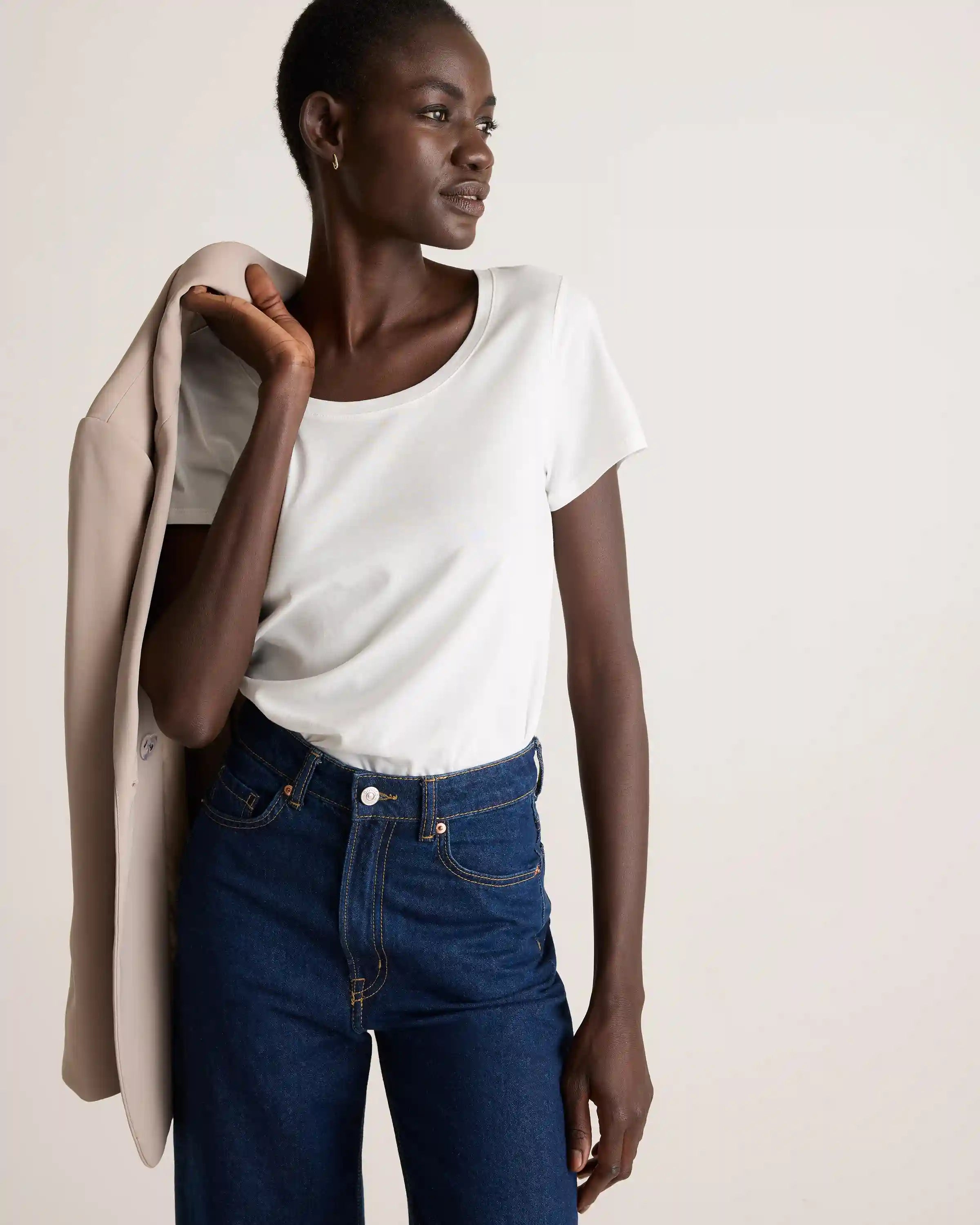 Cotton Modal Scoop Neck Tee