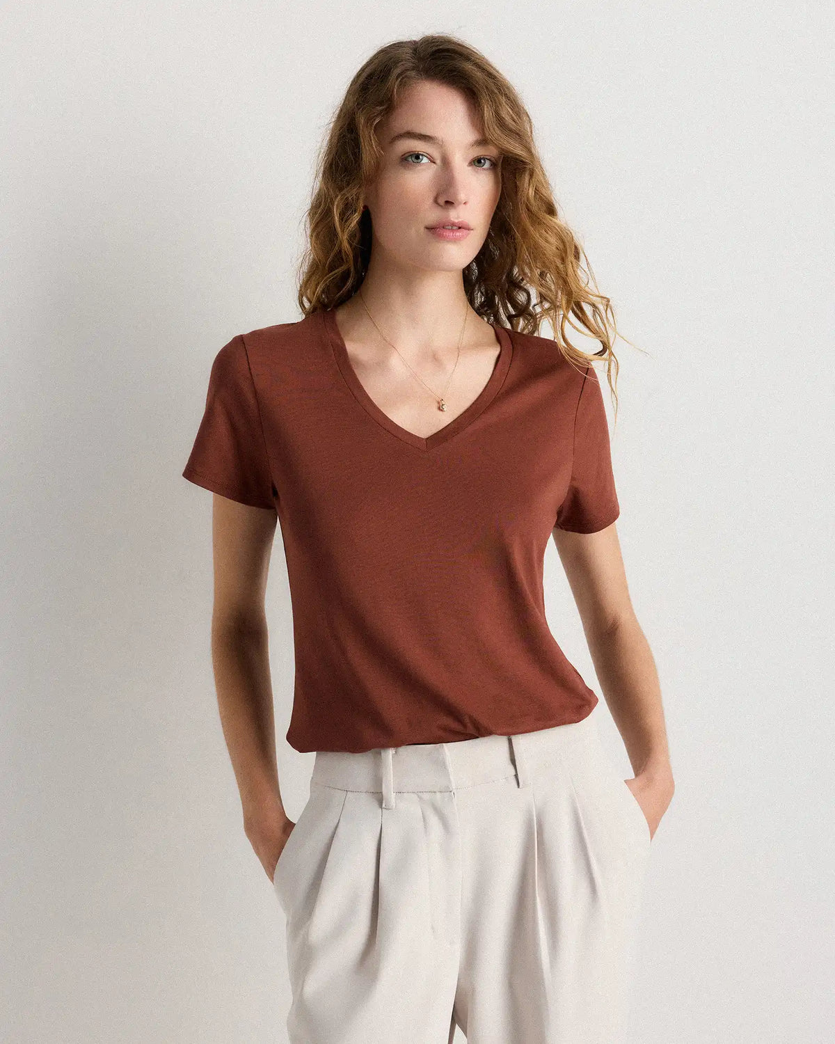 Cotton Modal V-Neck Tee