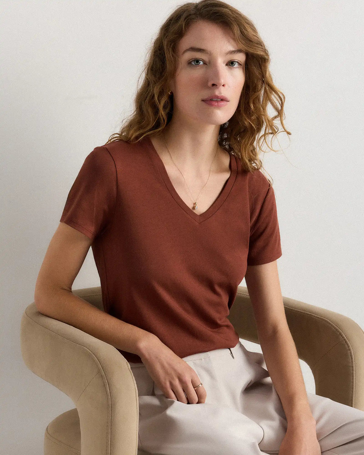 Cotton Modal V-Neck Tee