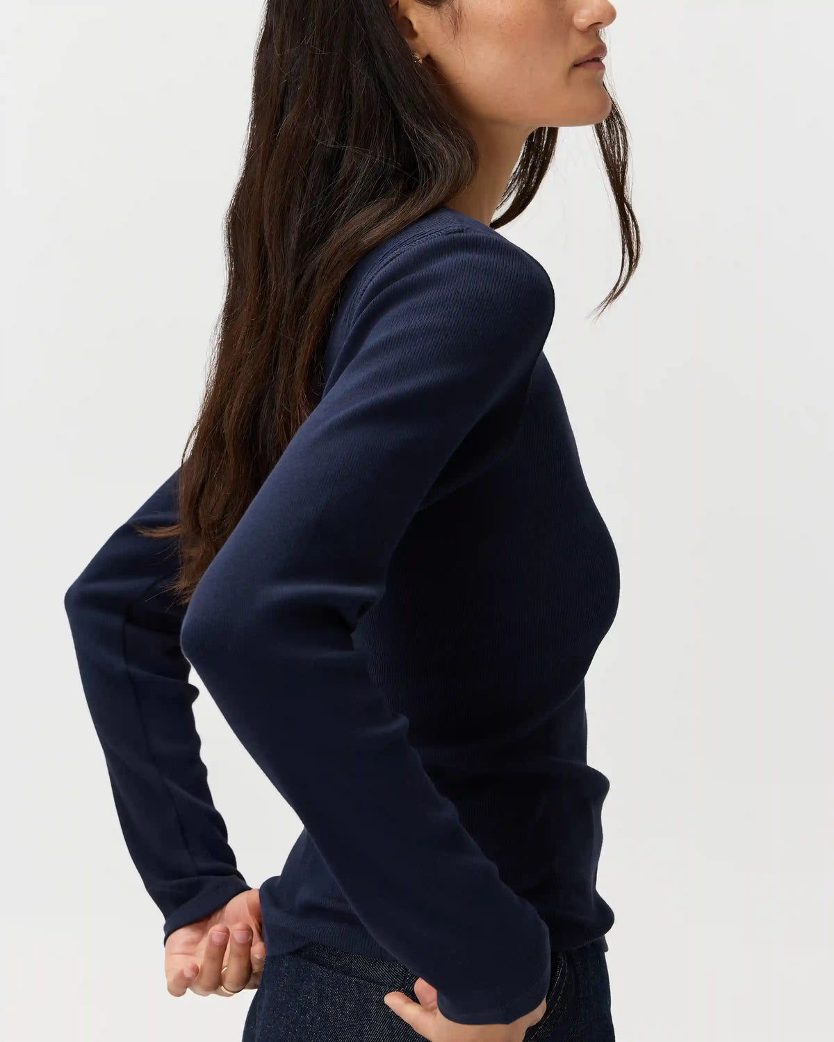 Organic Cotton Micro-Rib Long Sleeve Tee