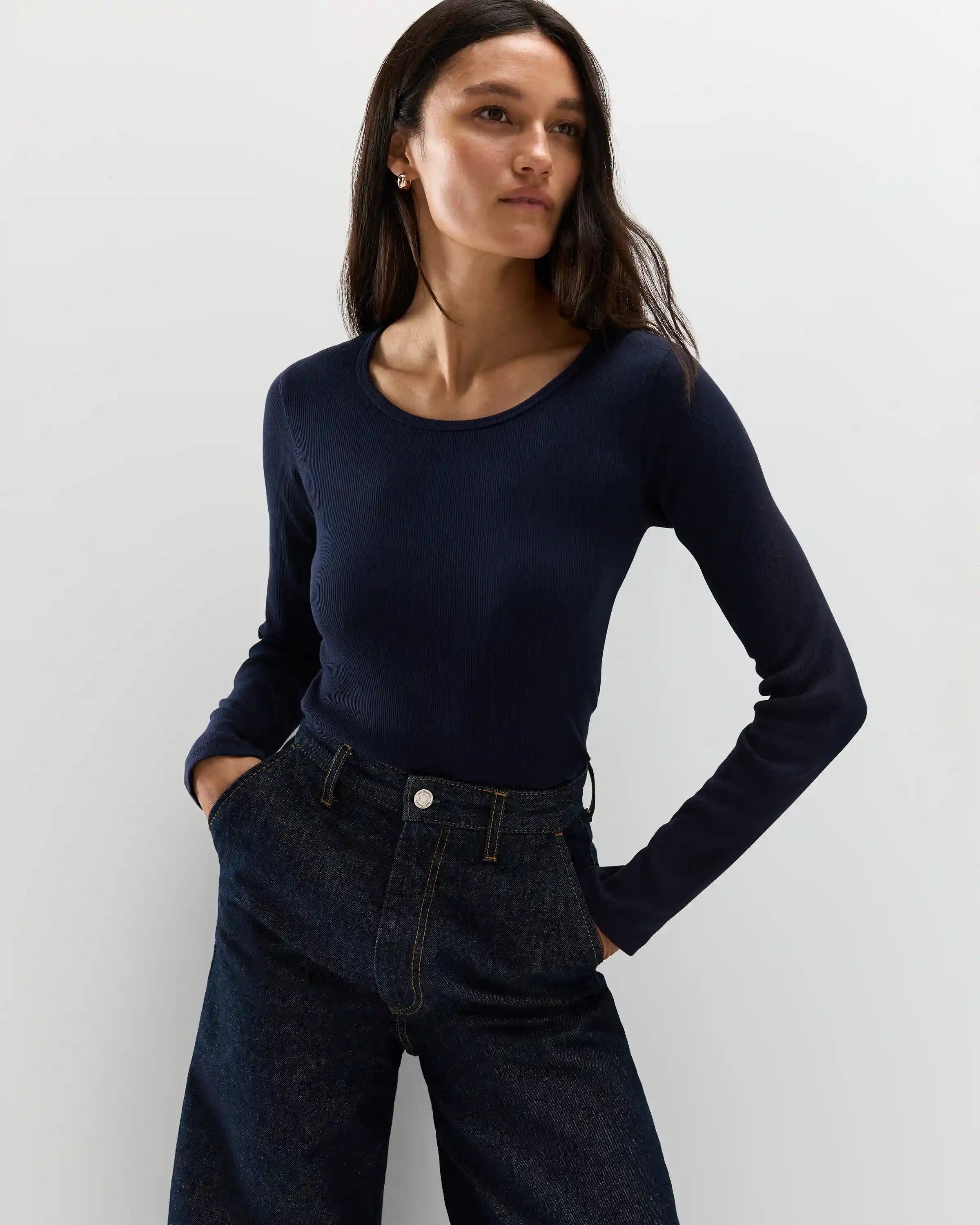 Organic Cotton Micro-Rib Long Sleeve Tee