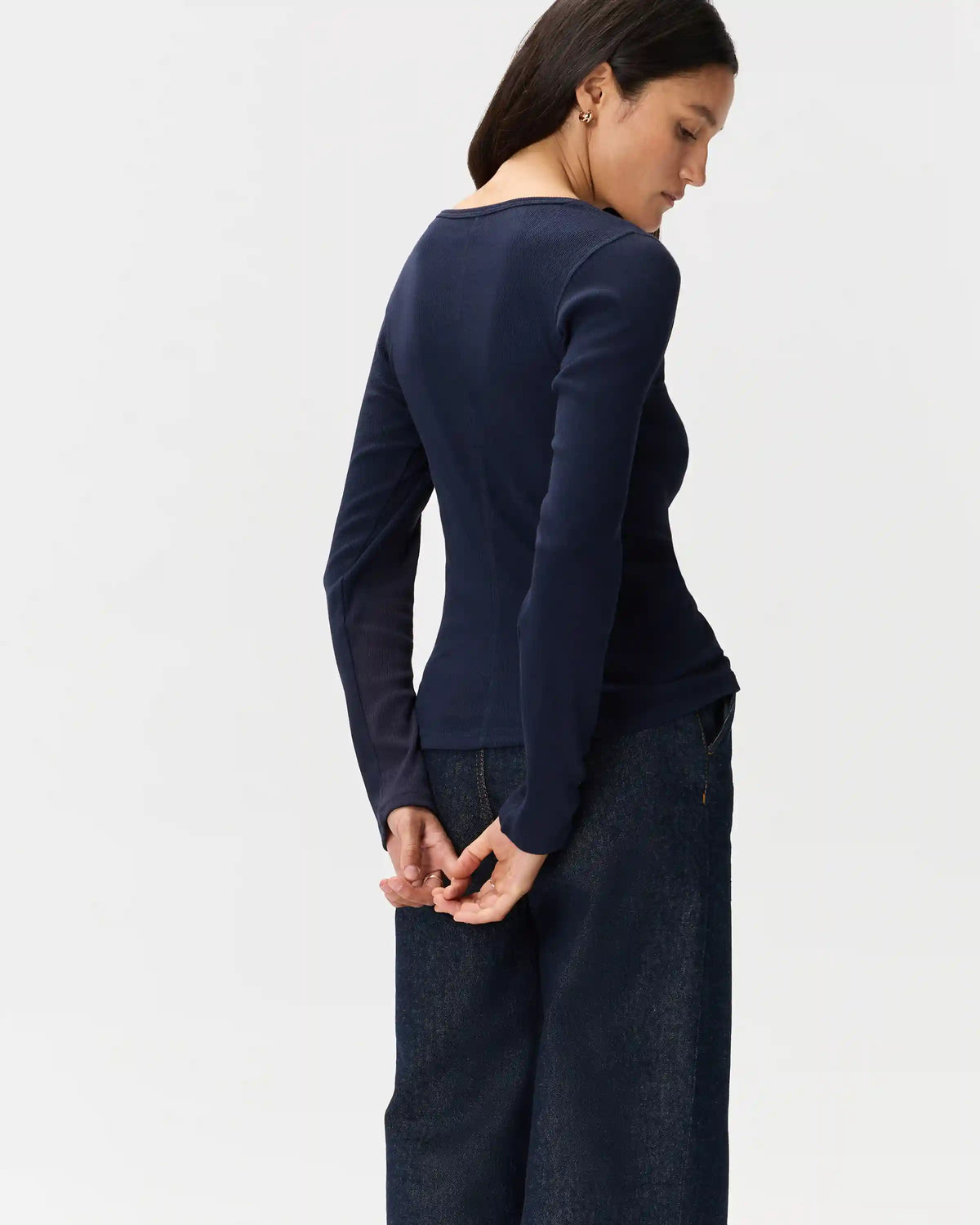 Organic Cotton Micro-Rib Long Sleeve Tee