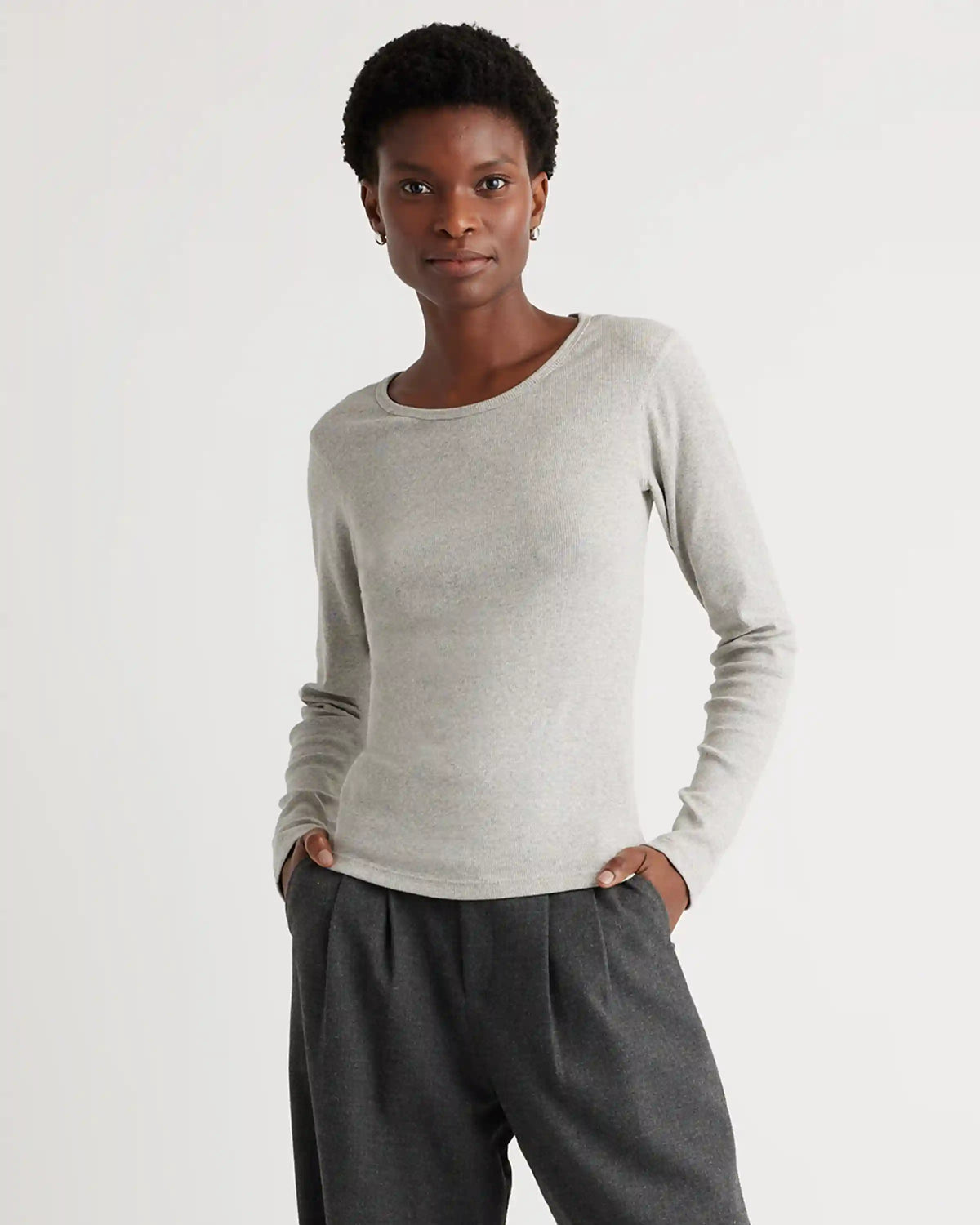 Organic Cotton Micro-Rib Long Sleeve Tee