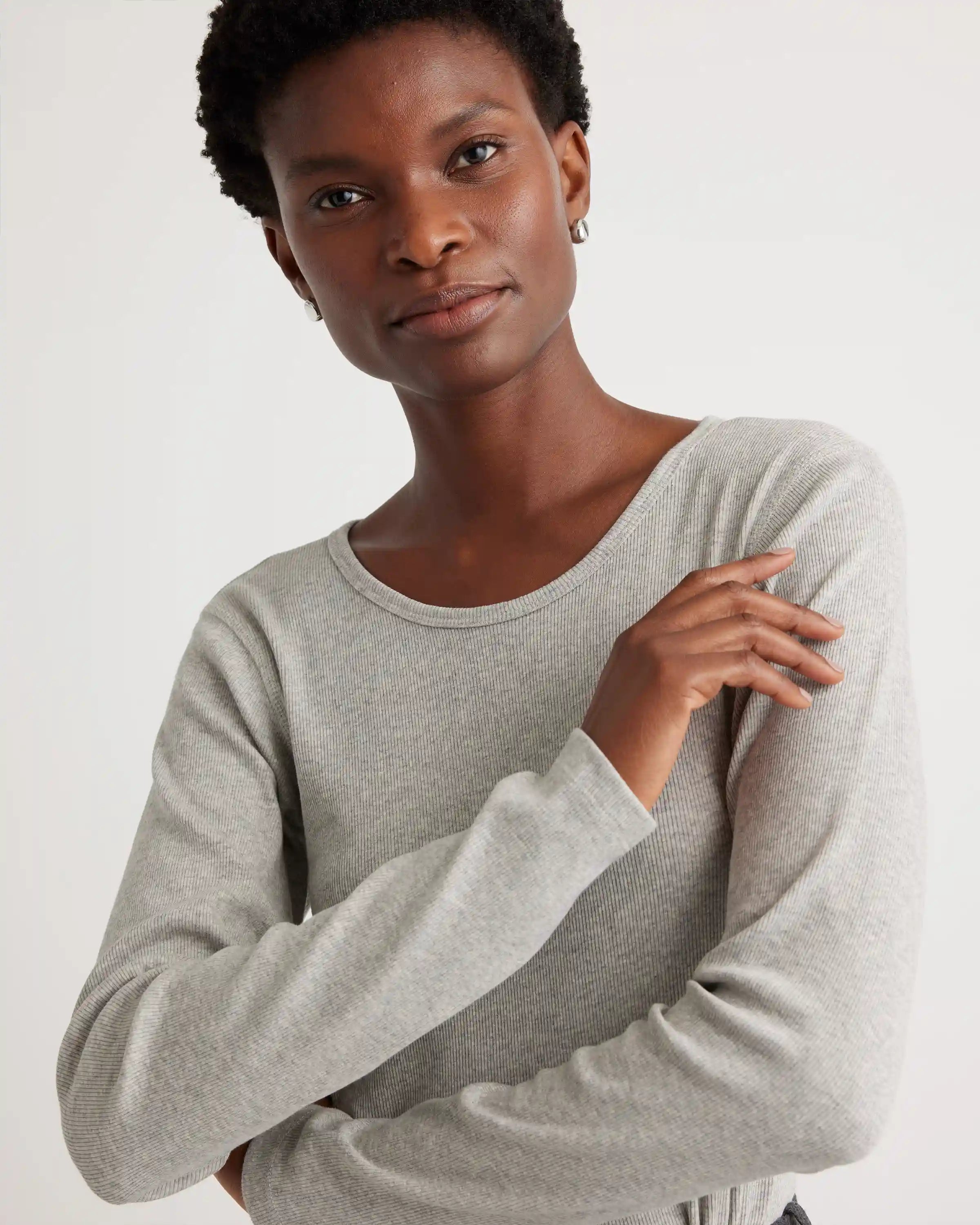 Organic Cotton Micro-Rib Long Sleeve Tee
