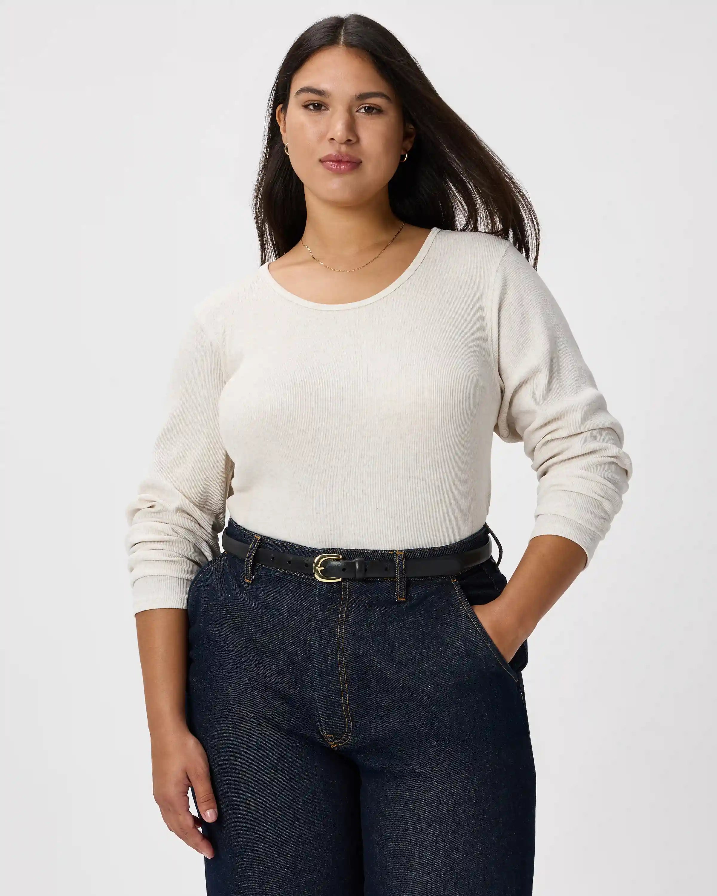 Organic Cotton Micro-Rib Long Sleeve Tee