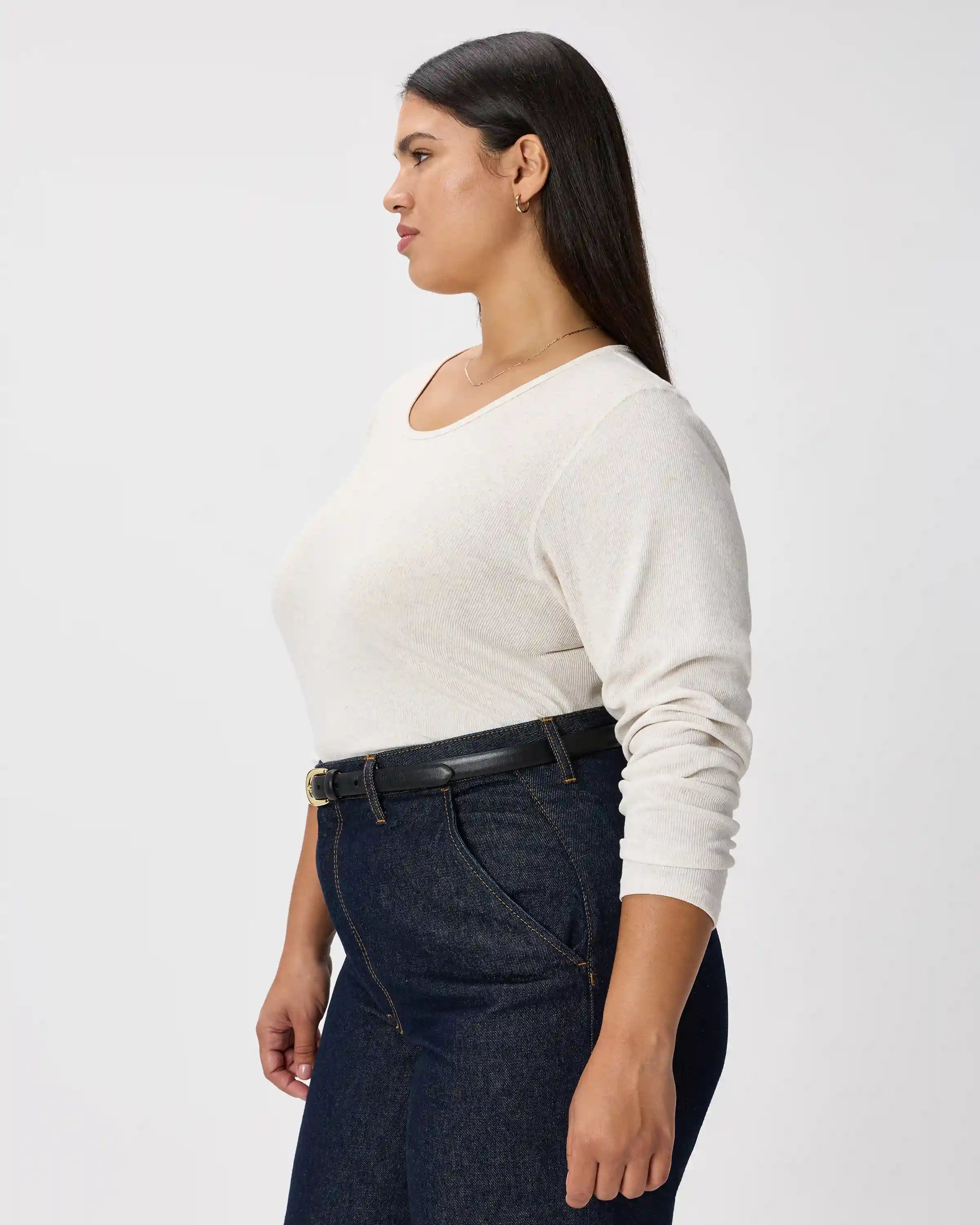 Organic Cotton Micro-Rib Long Sleeve Tee