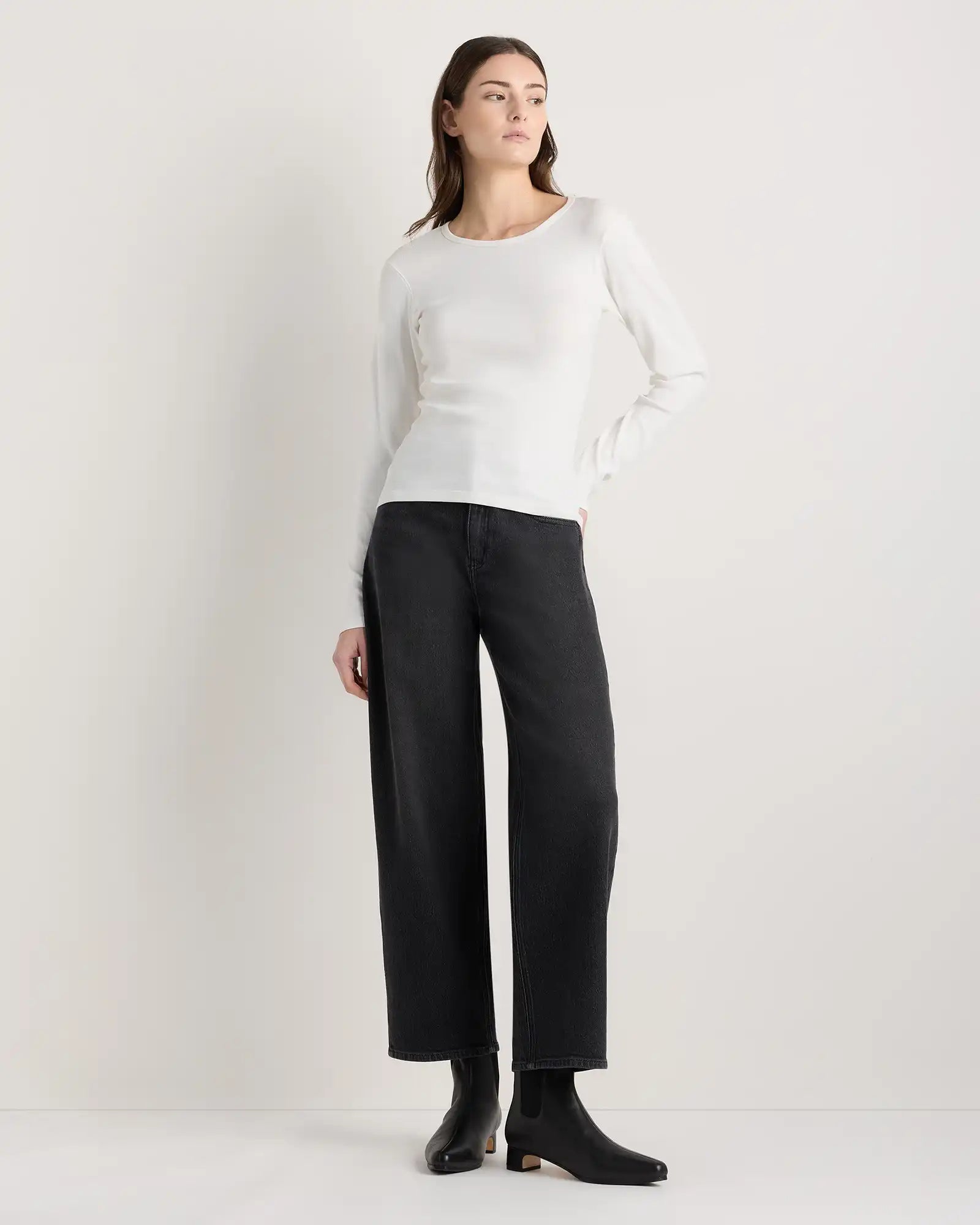 Organic Cotton Micro-Rib Long Sleeve Tee