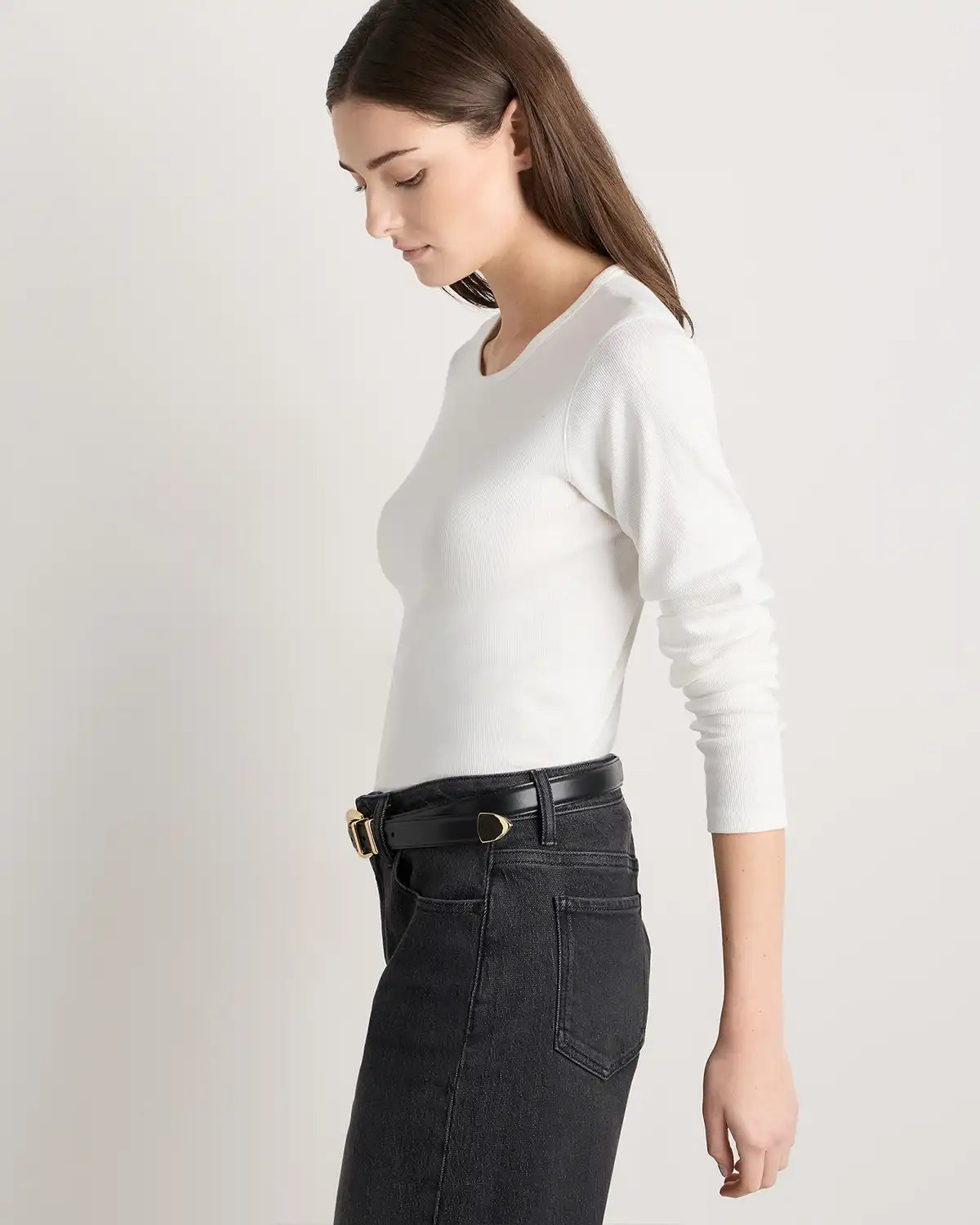 Organic Cotton Micro-Rib Long Sleeve Tee