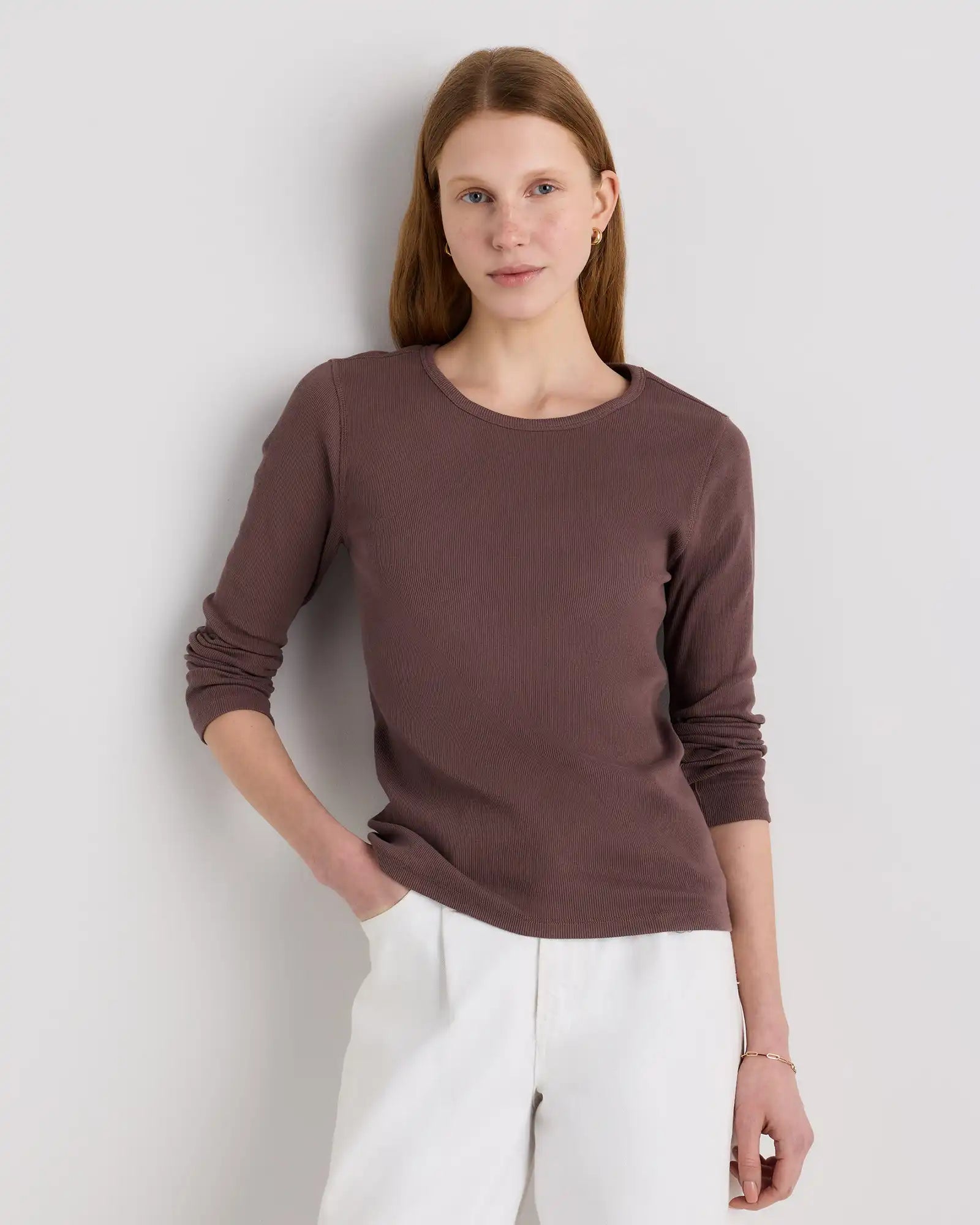 Organic Cotton Micro-Rib Long Sleeve Tee