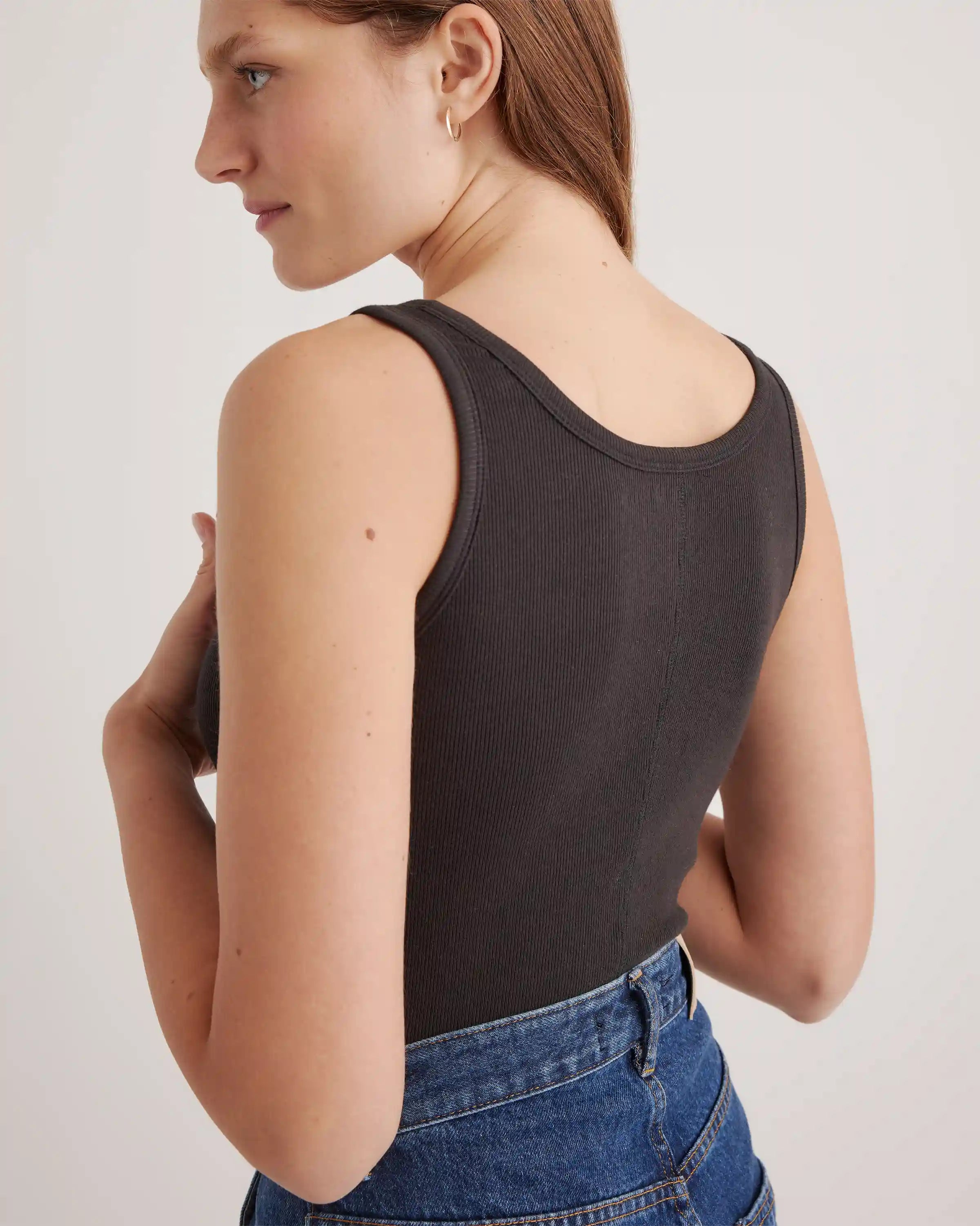 Organic Cotton Micro-Rib Scoop Neck Tank