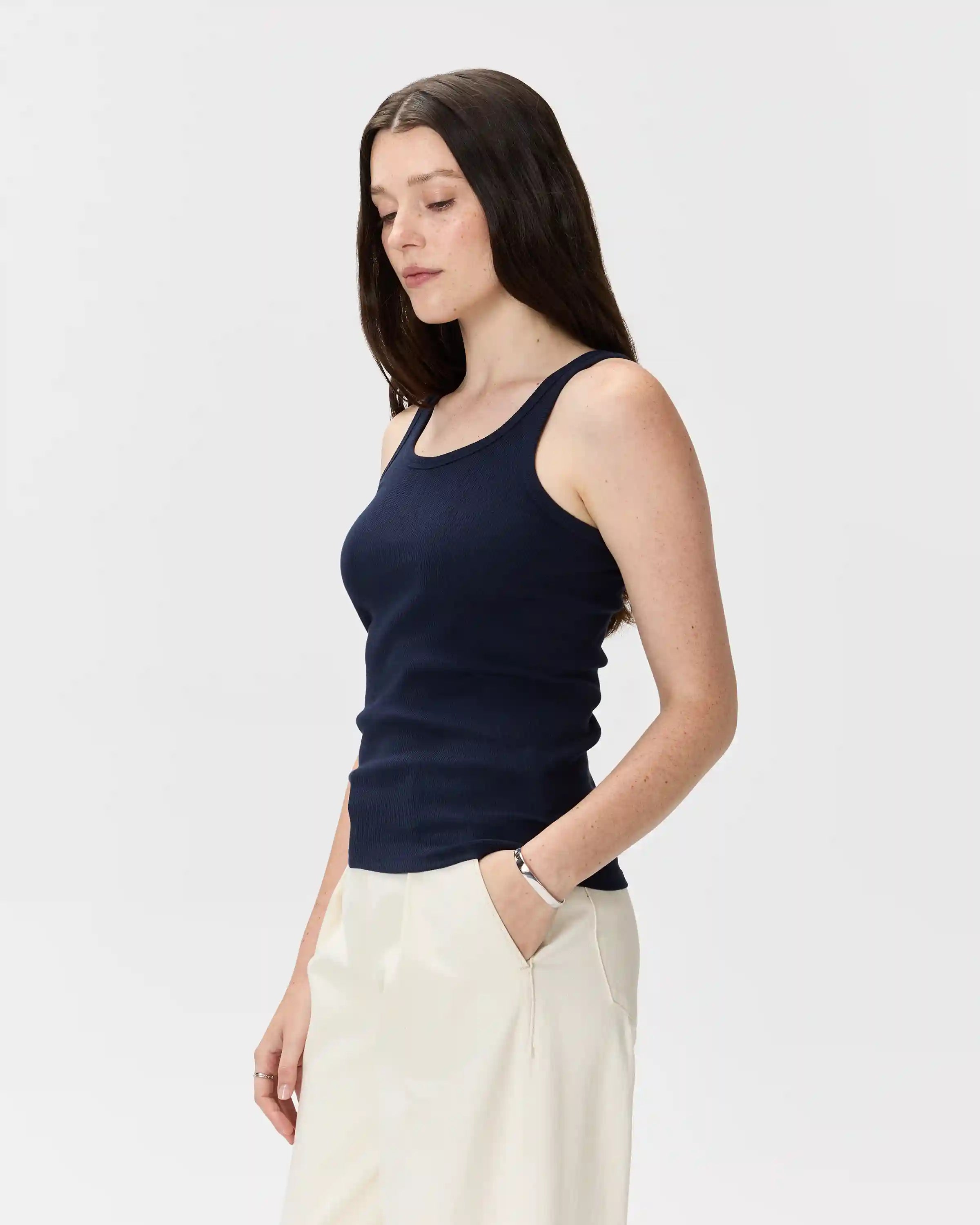 Organic Cotton Micro-Rib Scoop Neck Tank