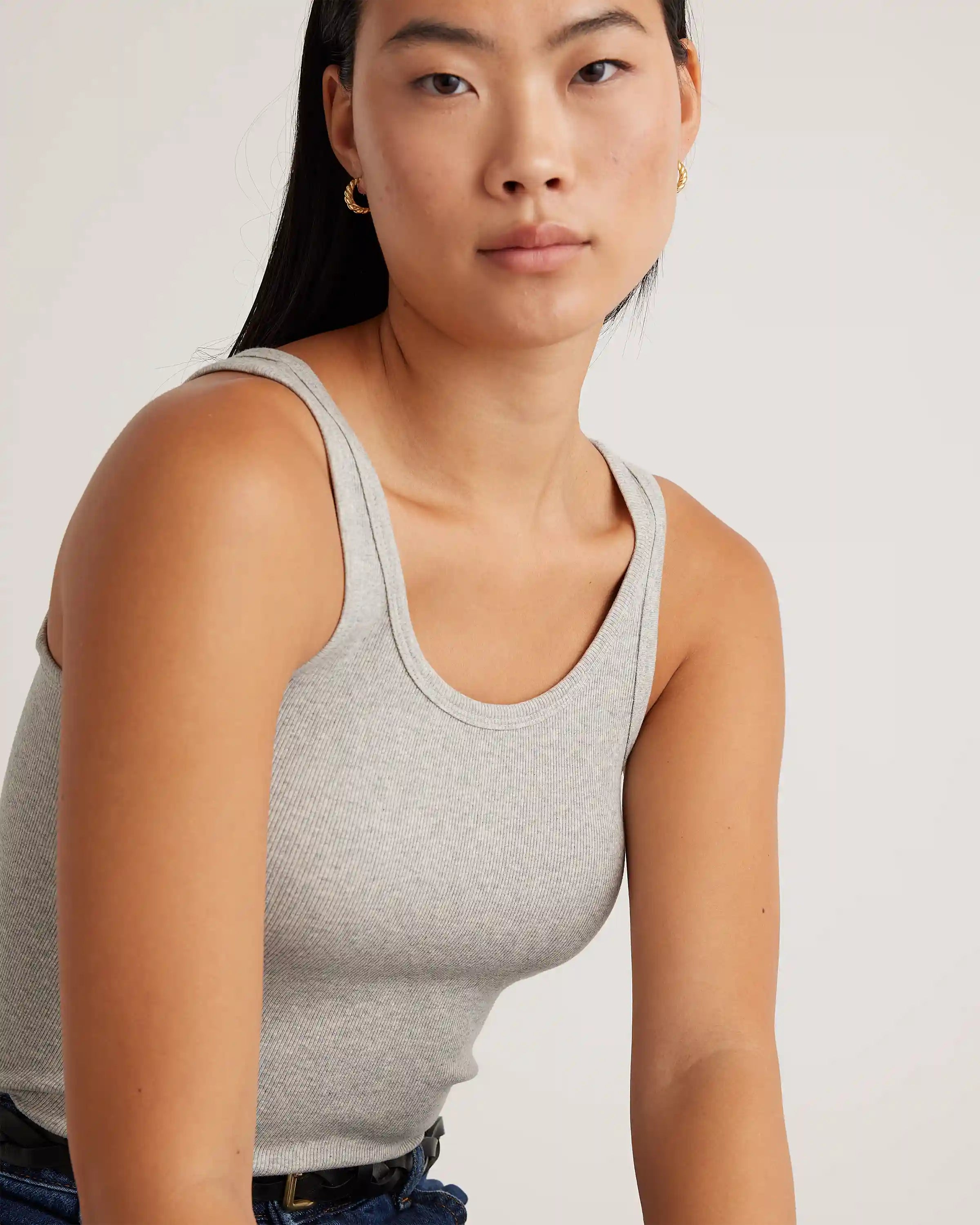 Organic Cotton Micro-Rib Scoop Neck Tank