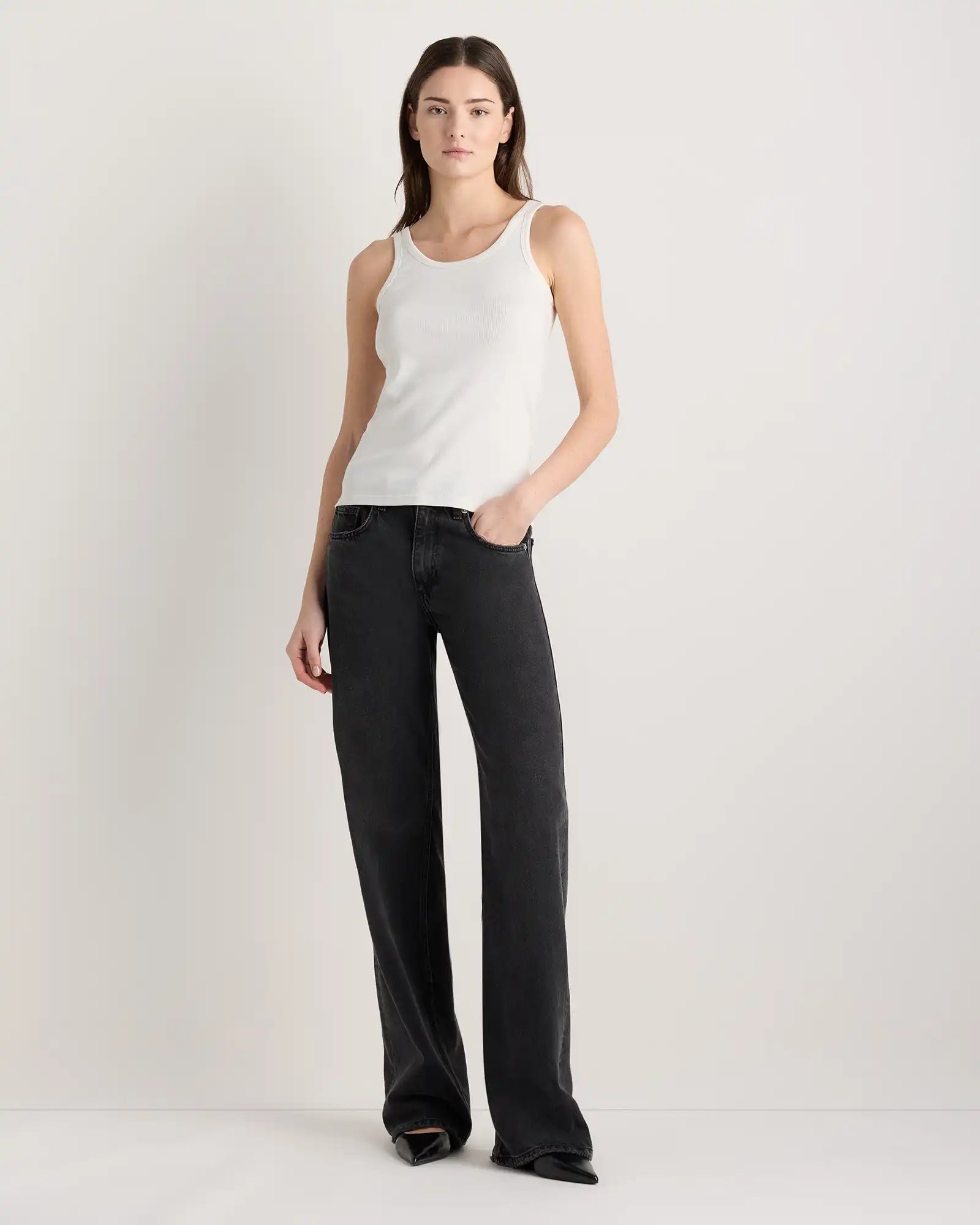 Organic Cotton Micro-Rib Scoop Neck Tank