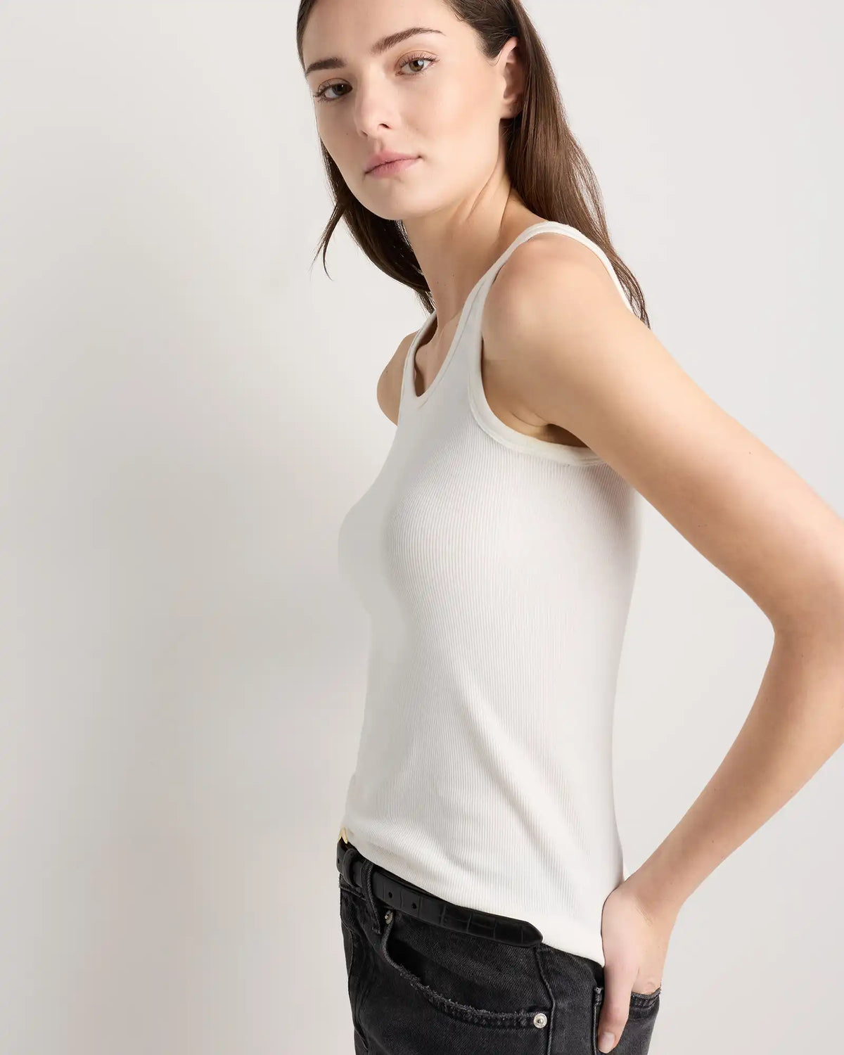Organic Cotton Micro-Rib Scoop Neck Tank