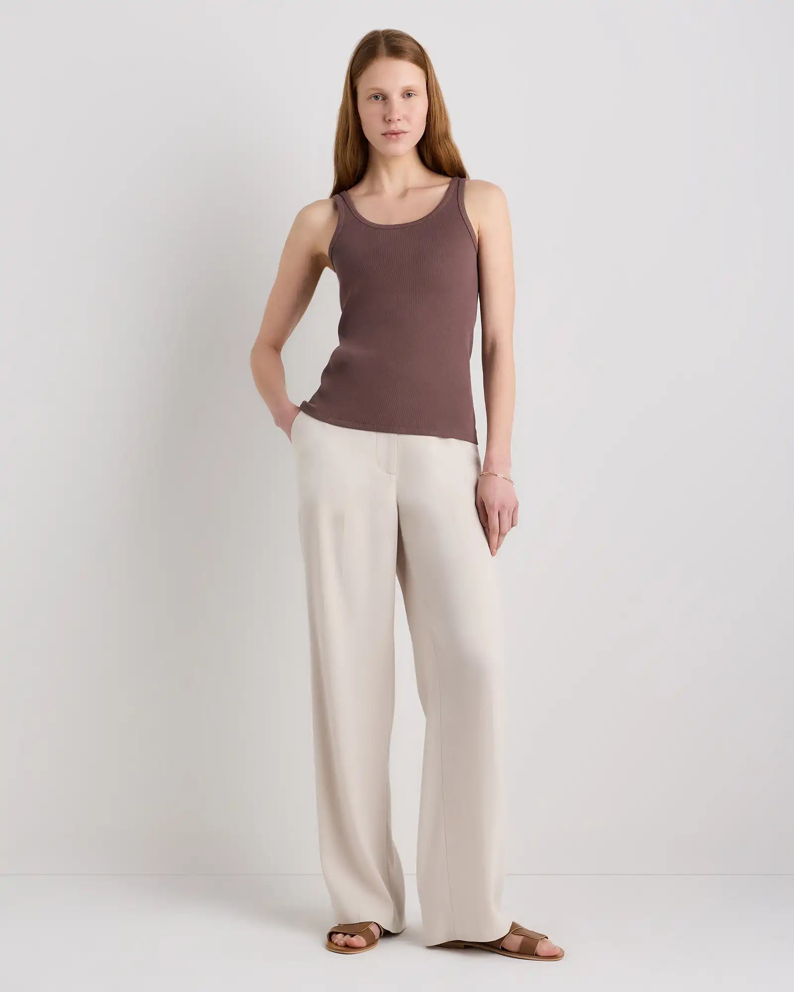 Organic Cotton Micro-Rib Scoop Neck Tank