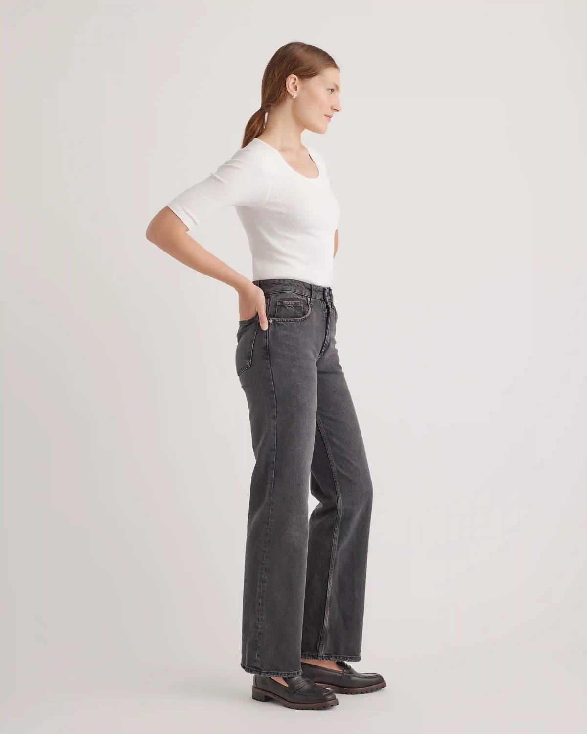 Organic Cotton Micro-Rib Elbow Sleeve Tee