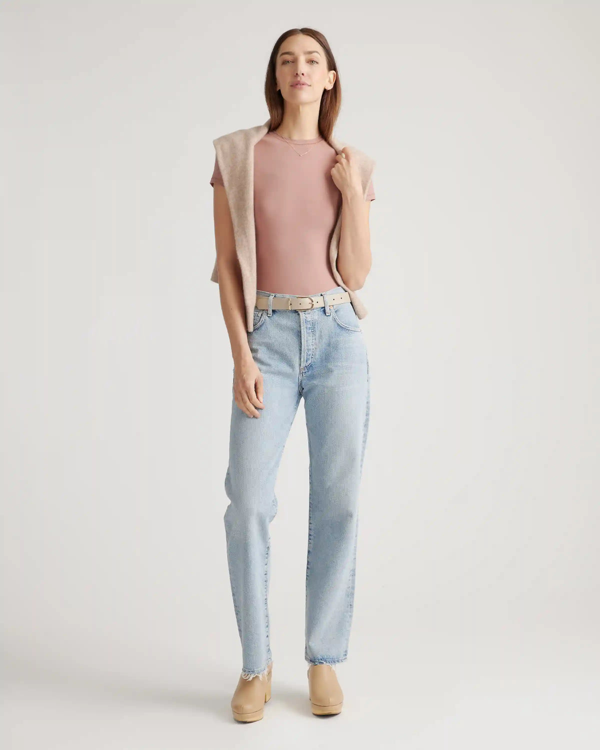 Stretch Cotton Jersey Short Sleeve Bodysuit