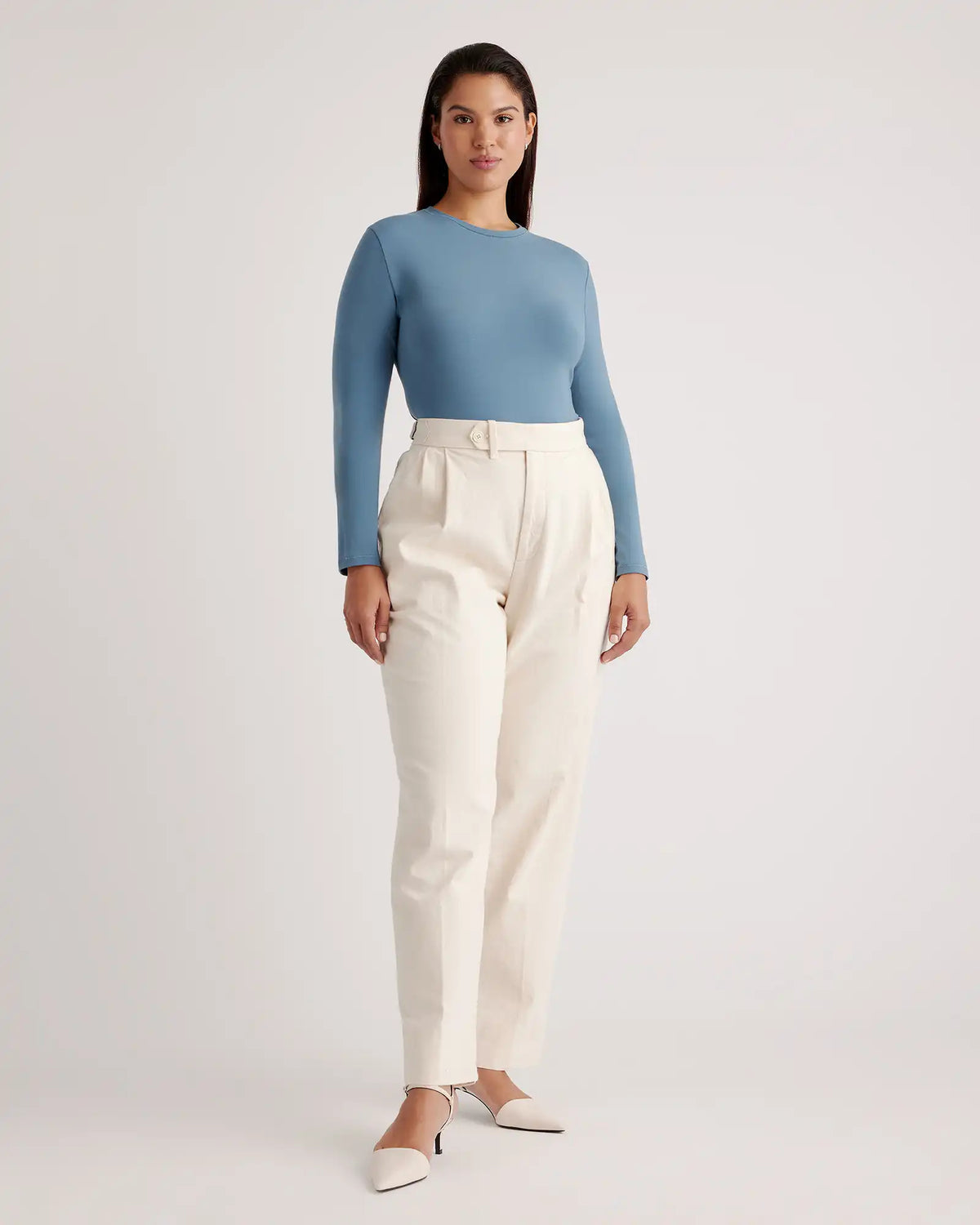 Stretch Cotton Jersey Long Sleeve Bodysuit