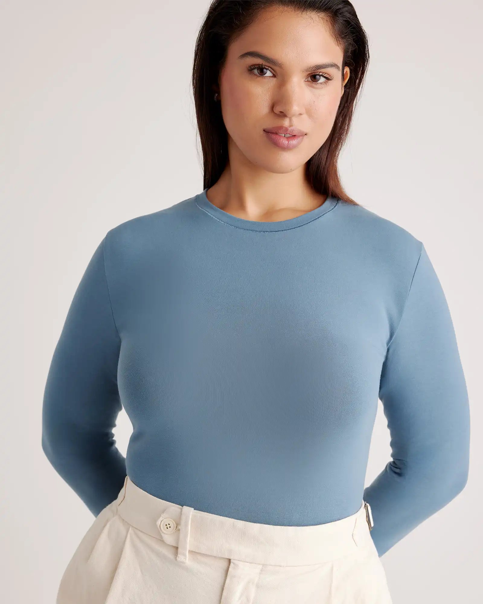 Stretch Cotton Jersey Long Sleeve Bodysuit