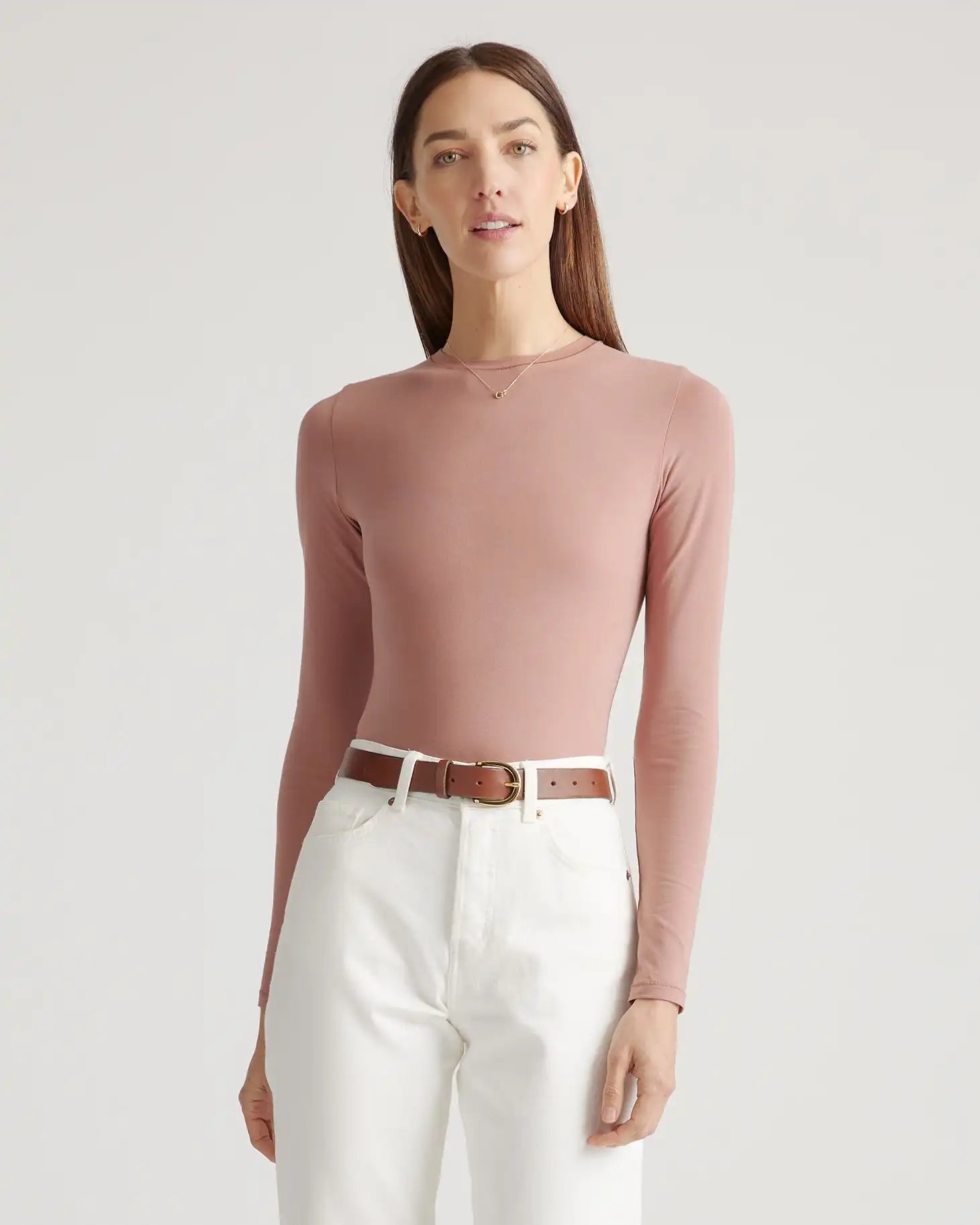 Stretch Cotton Jersey Long Sleeve Bodysuit