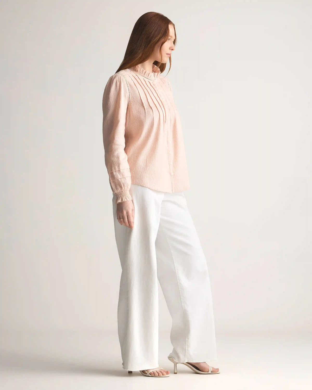 Organic Textured Cotton Peasant Blouse