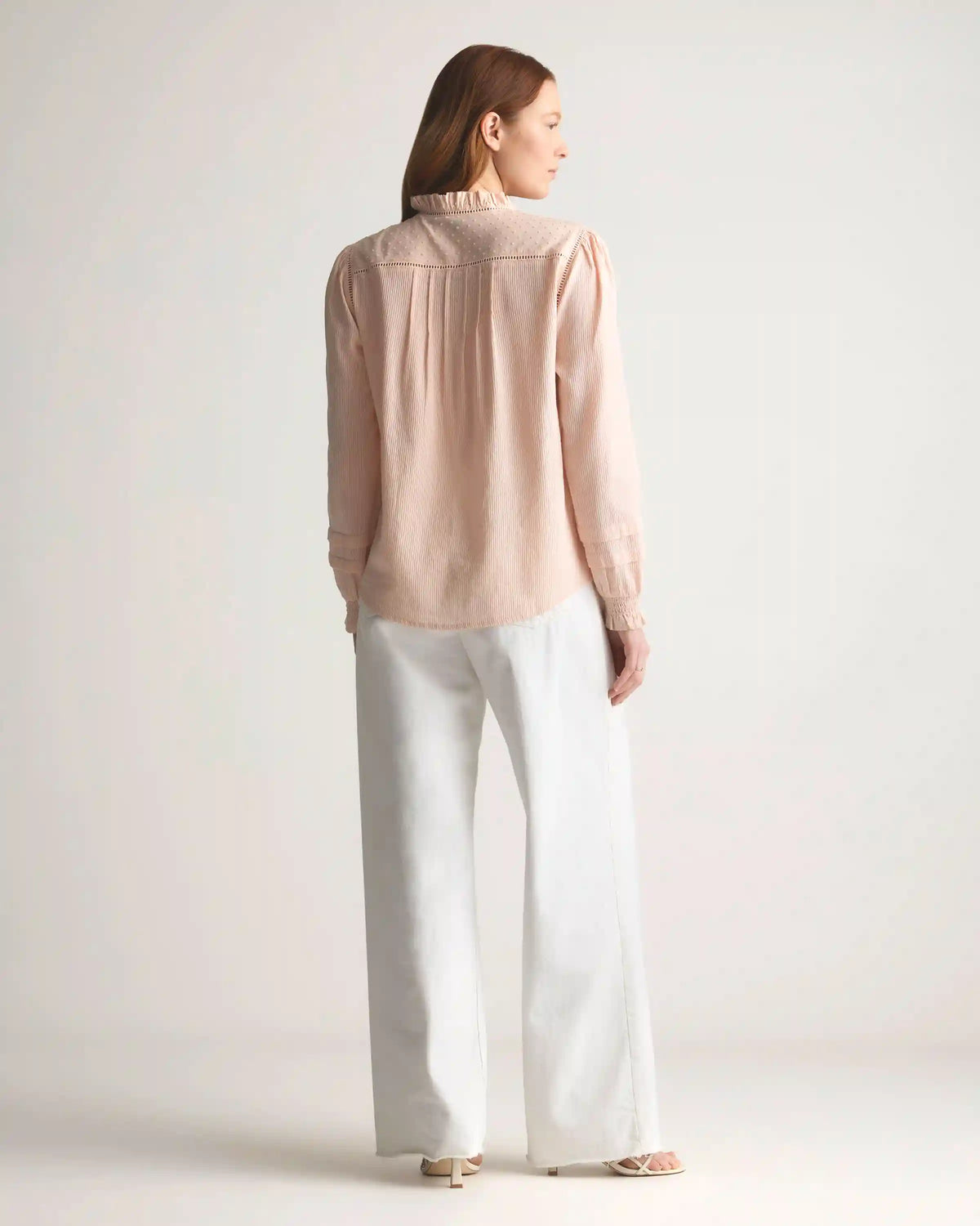 Organic Textured Cotton Peasant Blouse