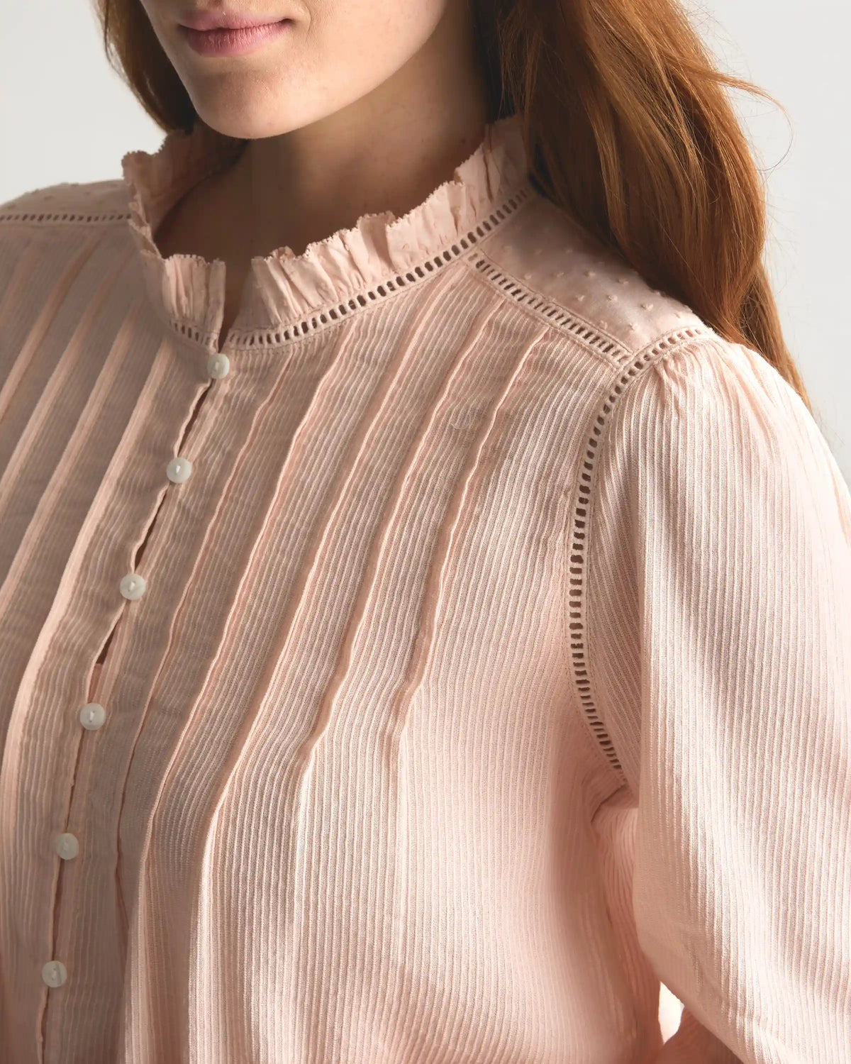 Organic Textured Cotton Peasant Blouse