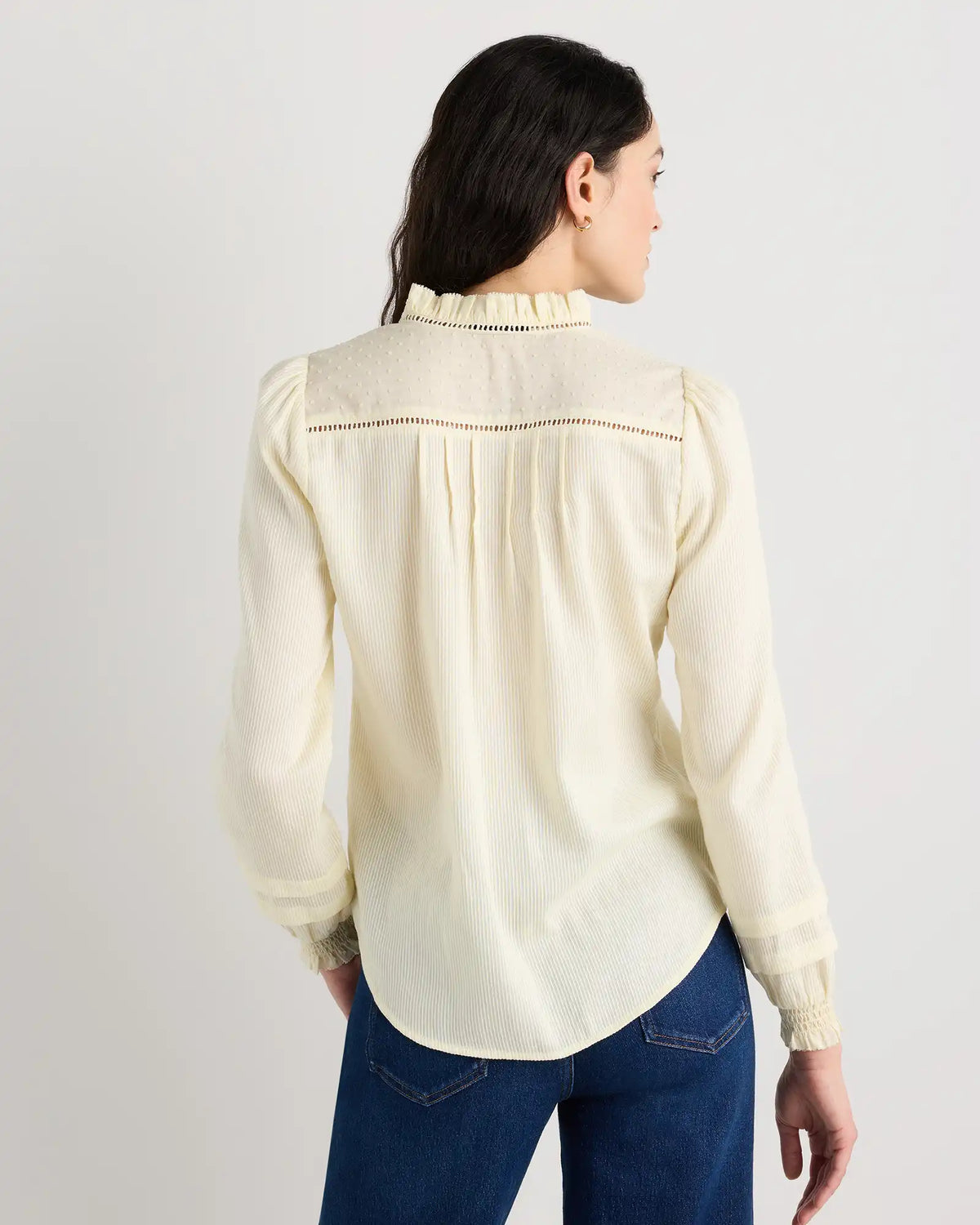 Organic Textured Cotton Peasant Blouse