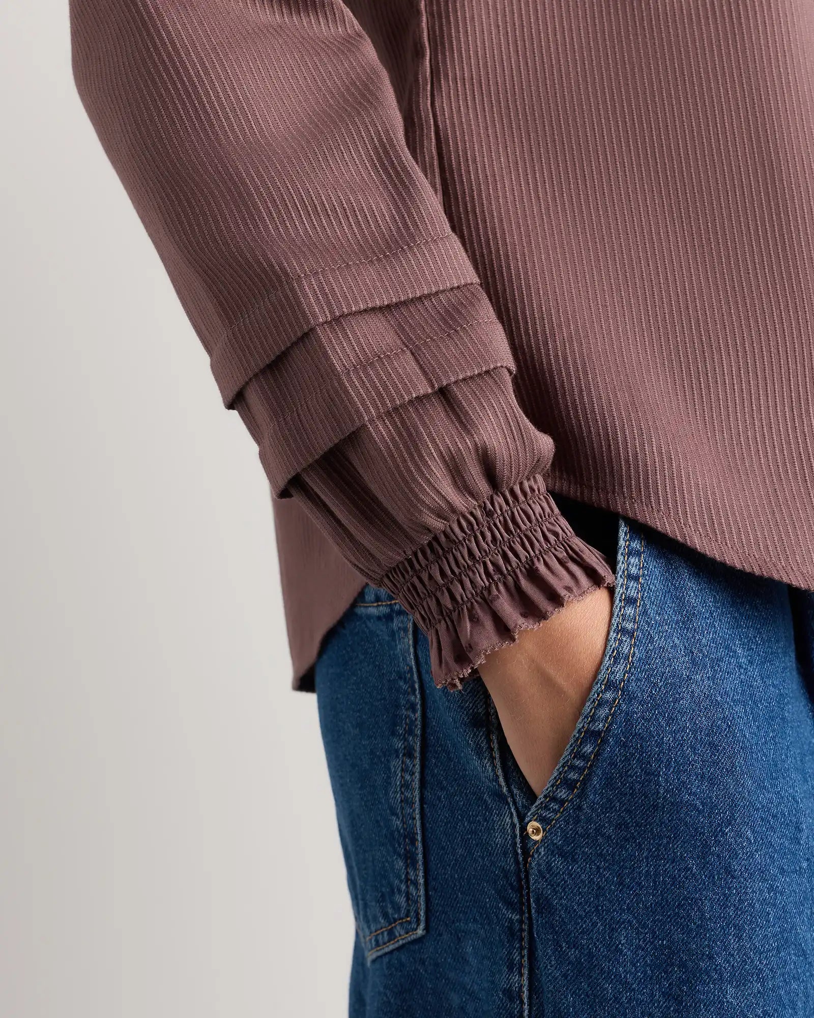 Organic Textured Cotton Peasant Blouse