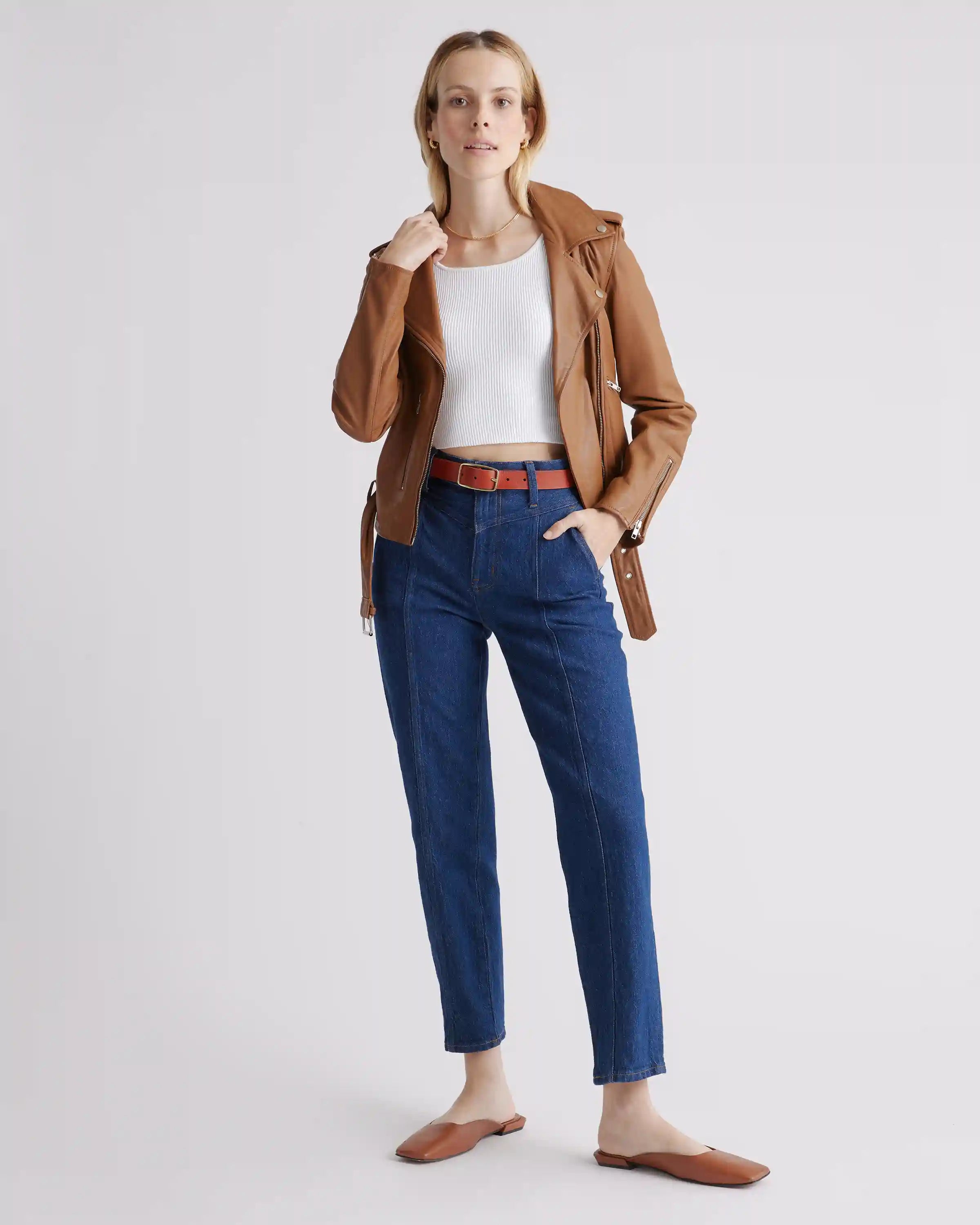 Cropped Square Neck Ribbed Knit Tank