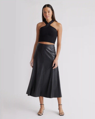 Cropped Halter Ribbed Knit Tank