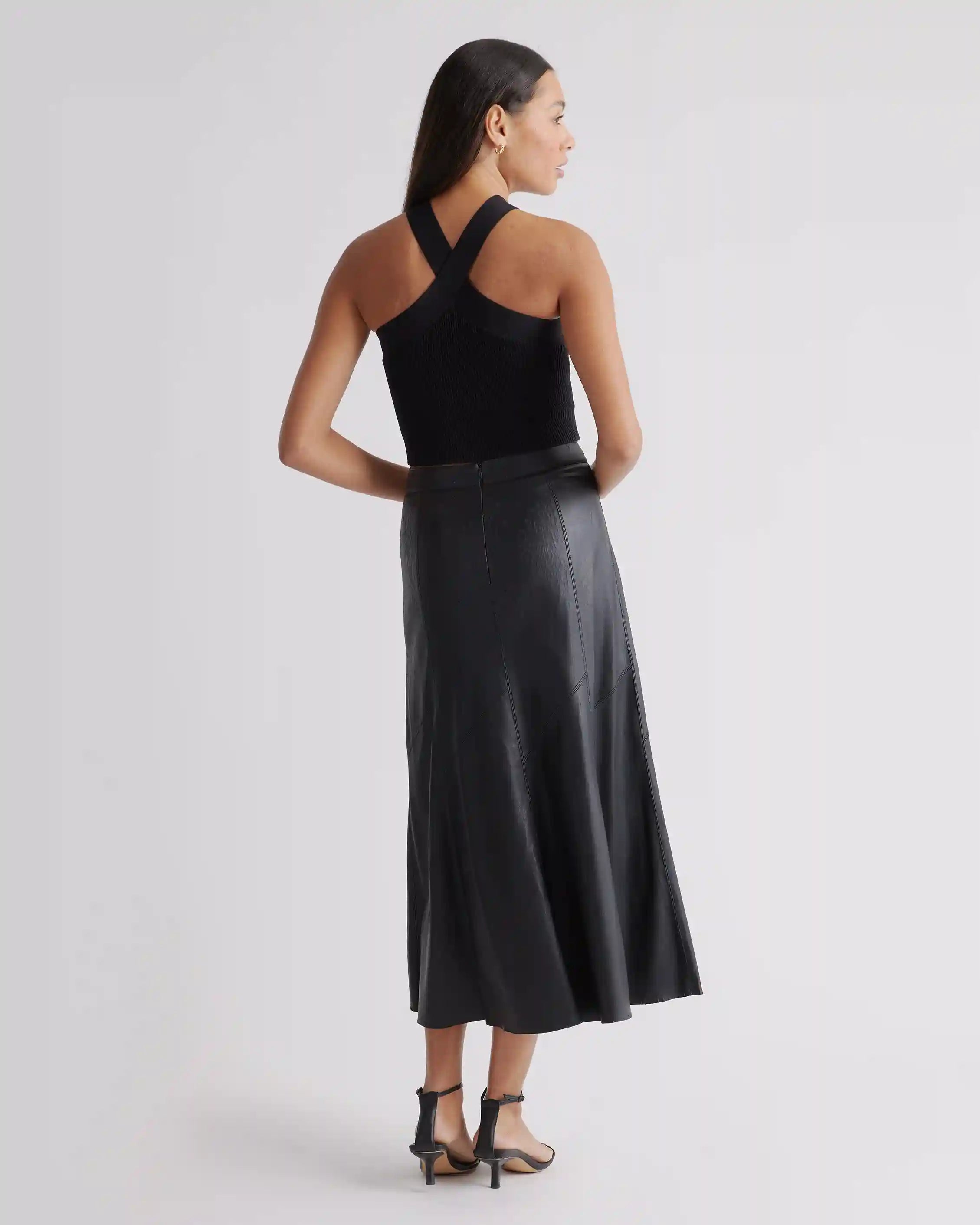 Cropped Halter Ribbed Knit Tank