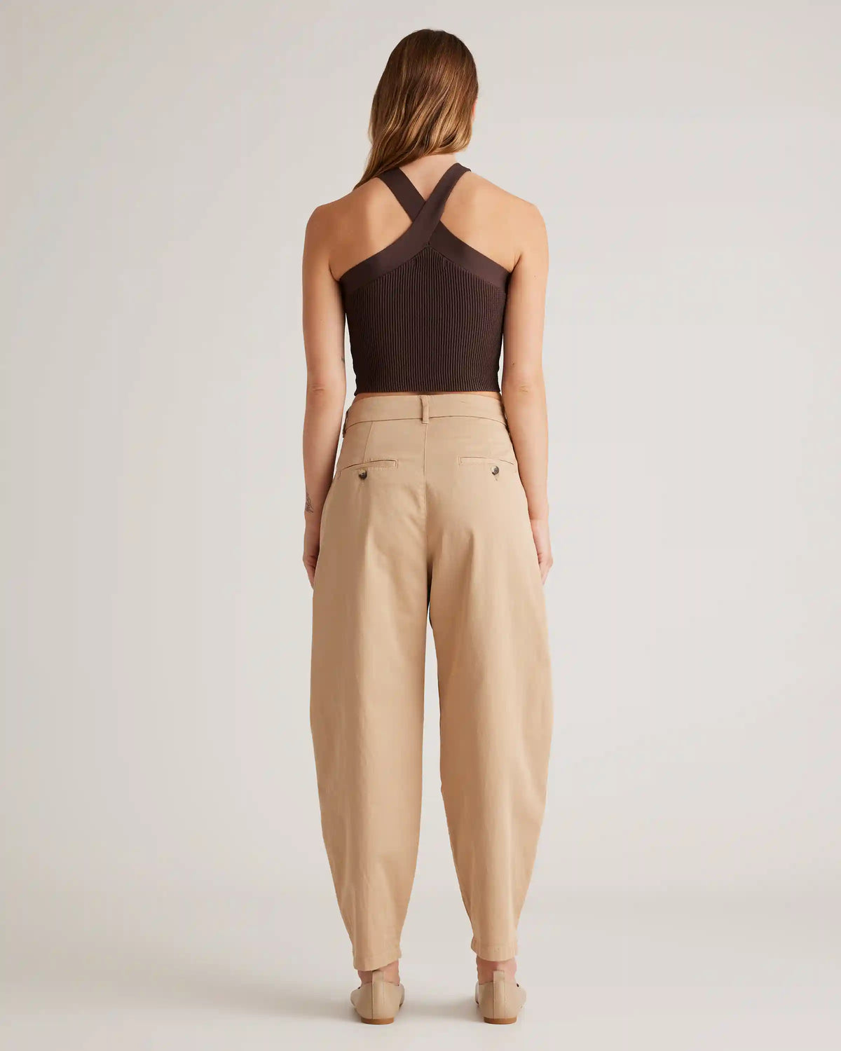 Cropped Halter Ribbed Knit Tank