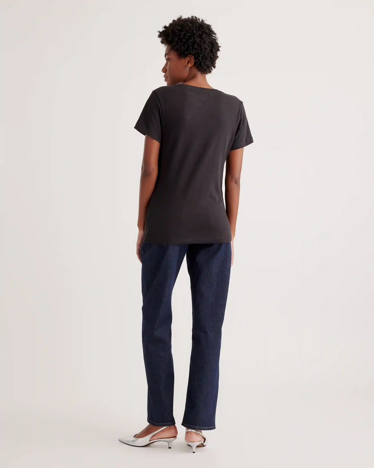 100% Organic Cotton Slub V-Neck Tee