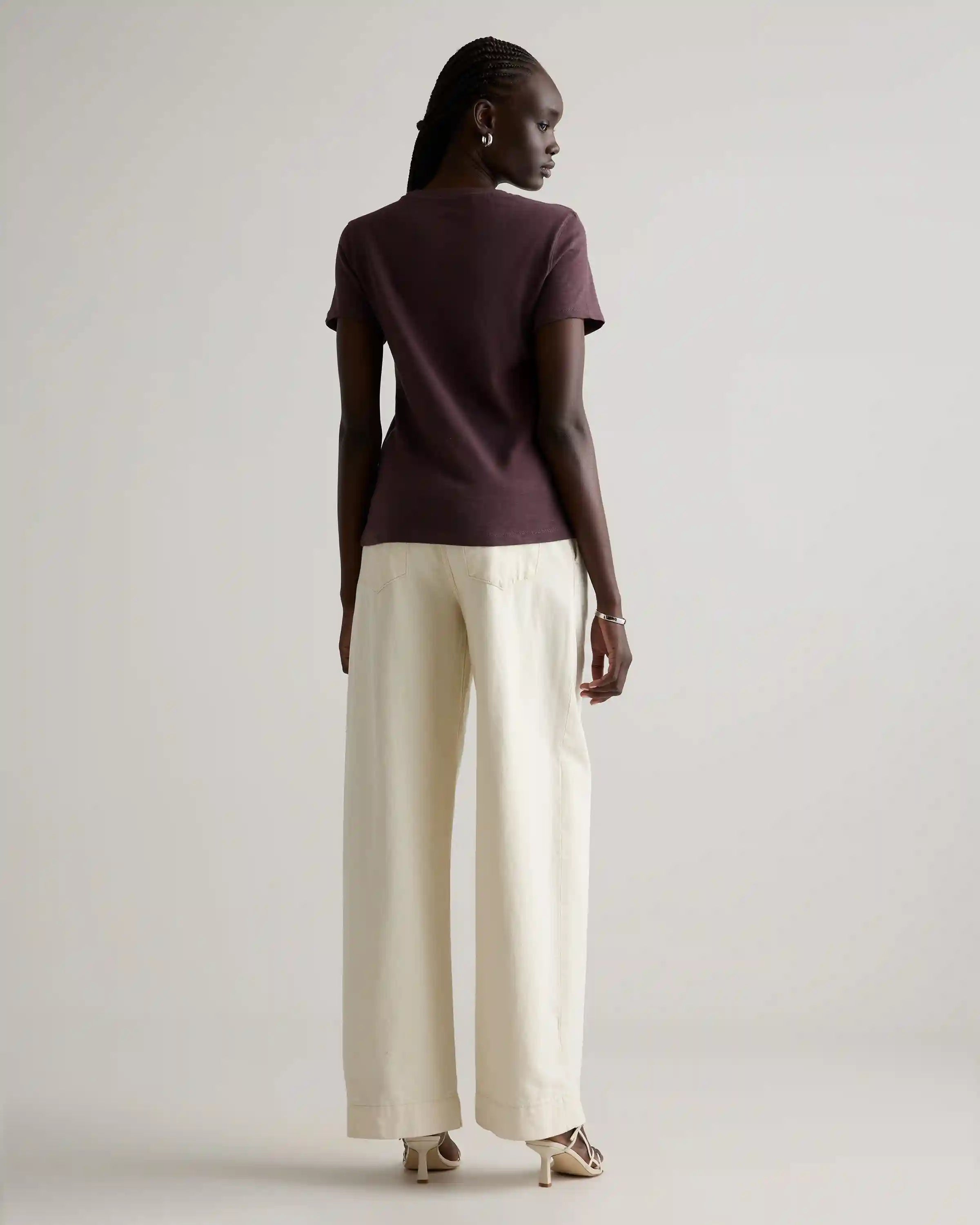 100% Organic Cotton Slub V-Neck Tee
