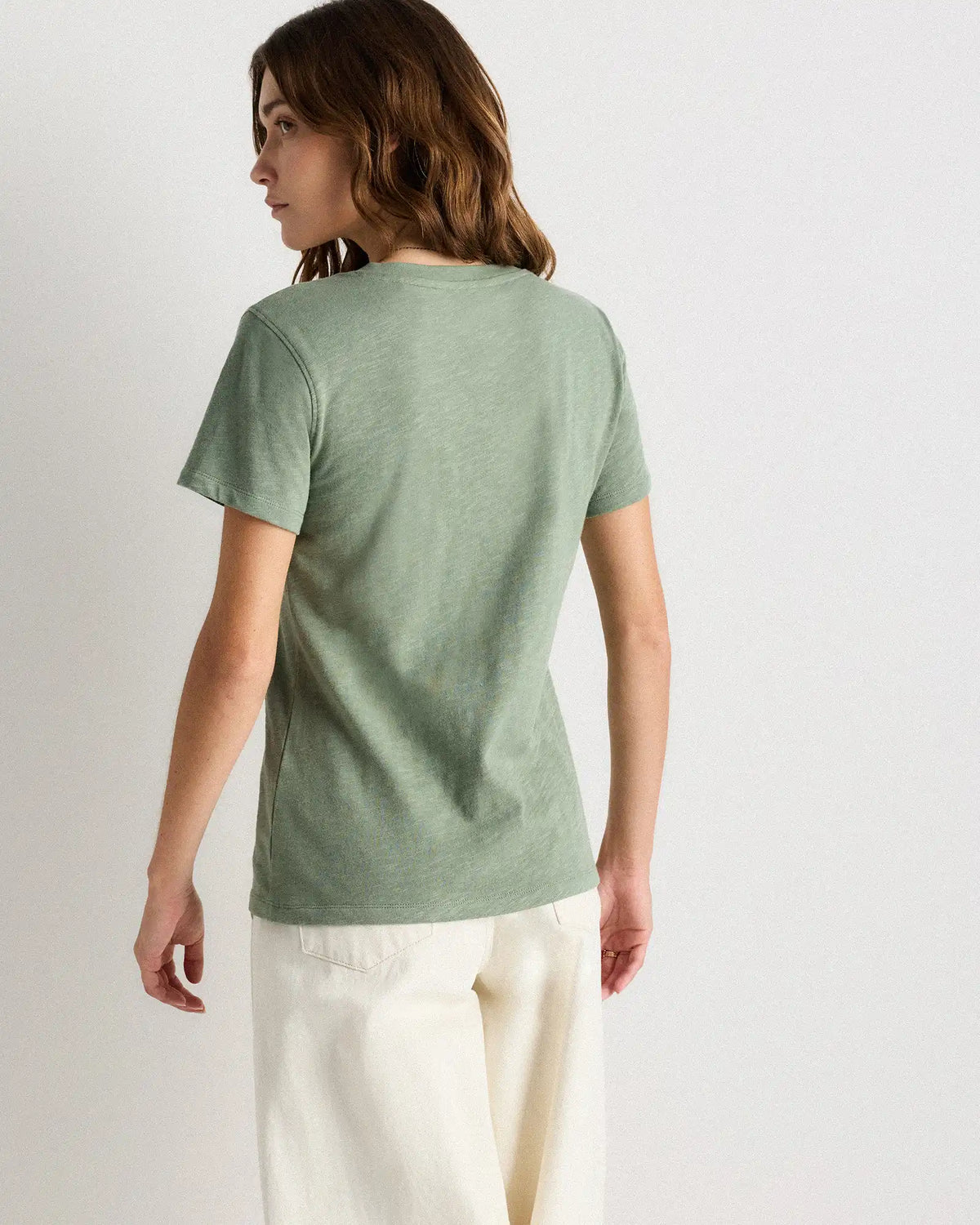 100% Organic Cotton Slub V-Neck Tee