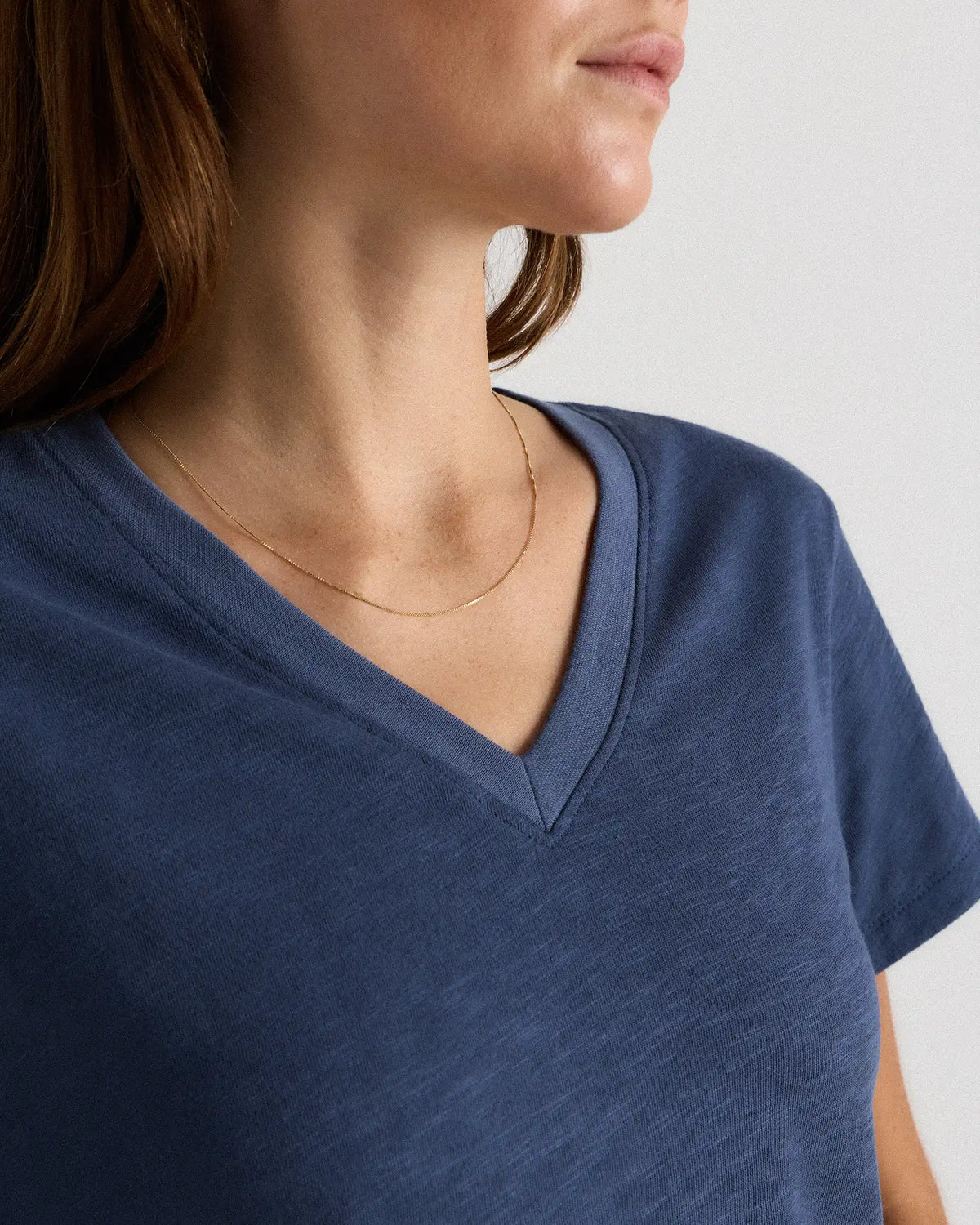 100% Organic Cotton Slub V-Neck Tee