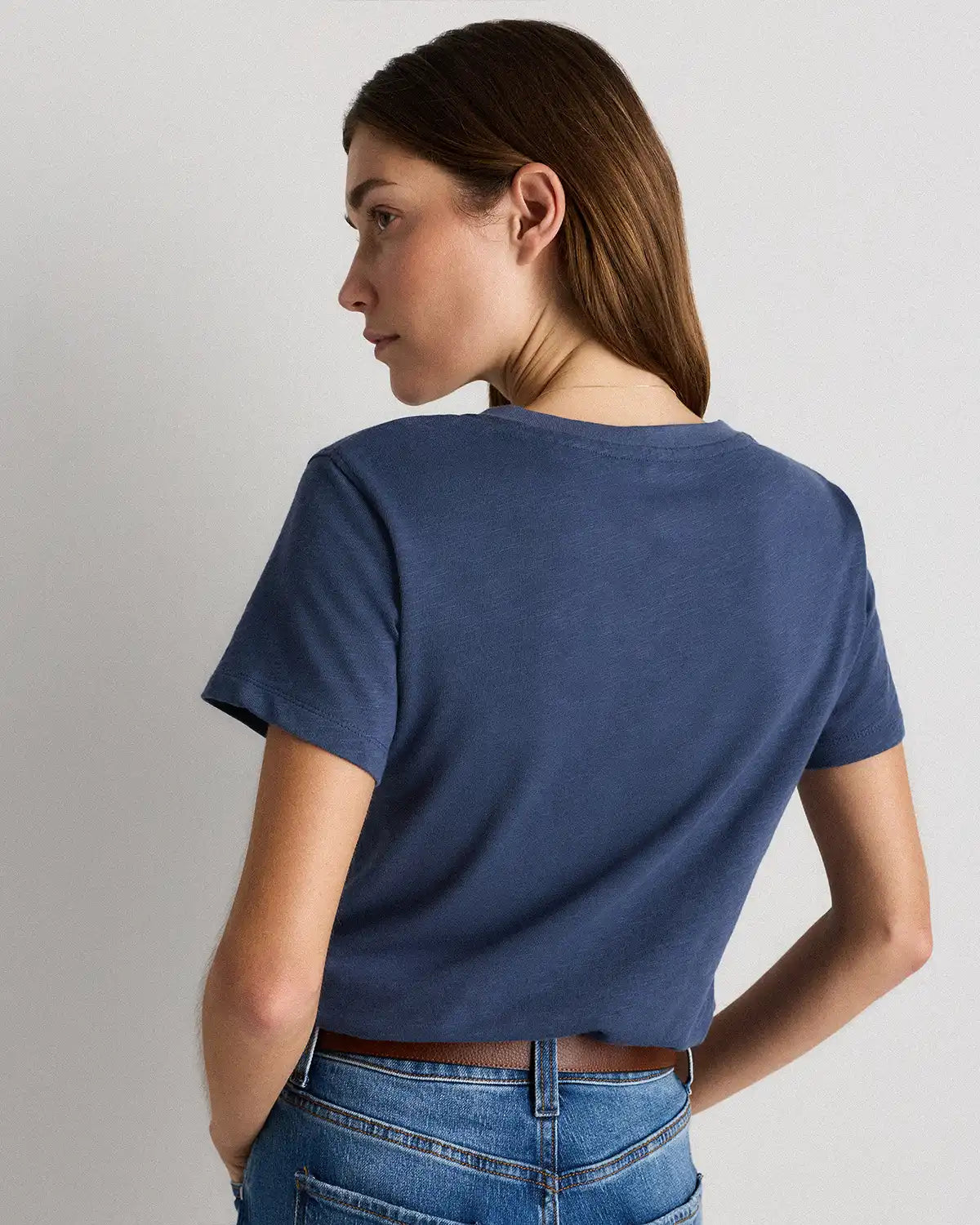 100% Organic Cotton Slub V-Neck Tee