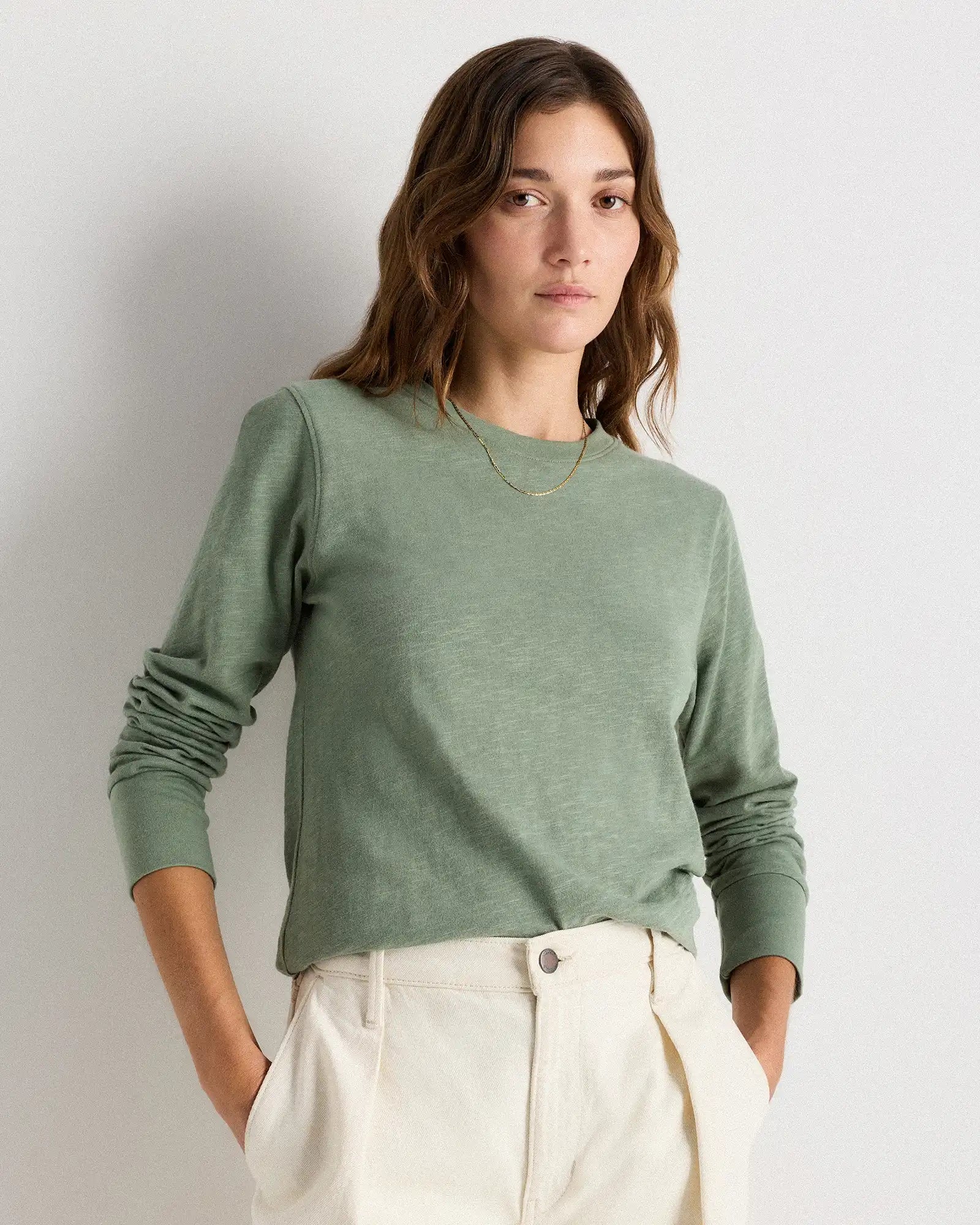 100% Organic Cotton Slub Long Sleeve Tee